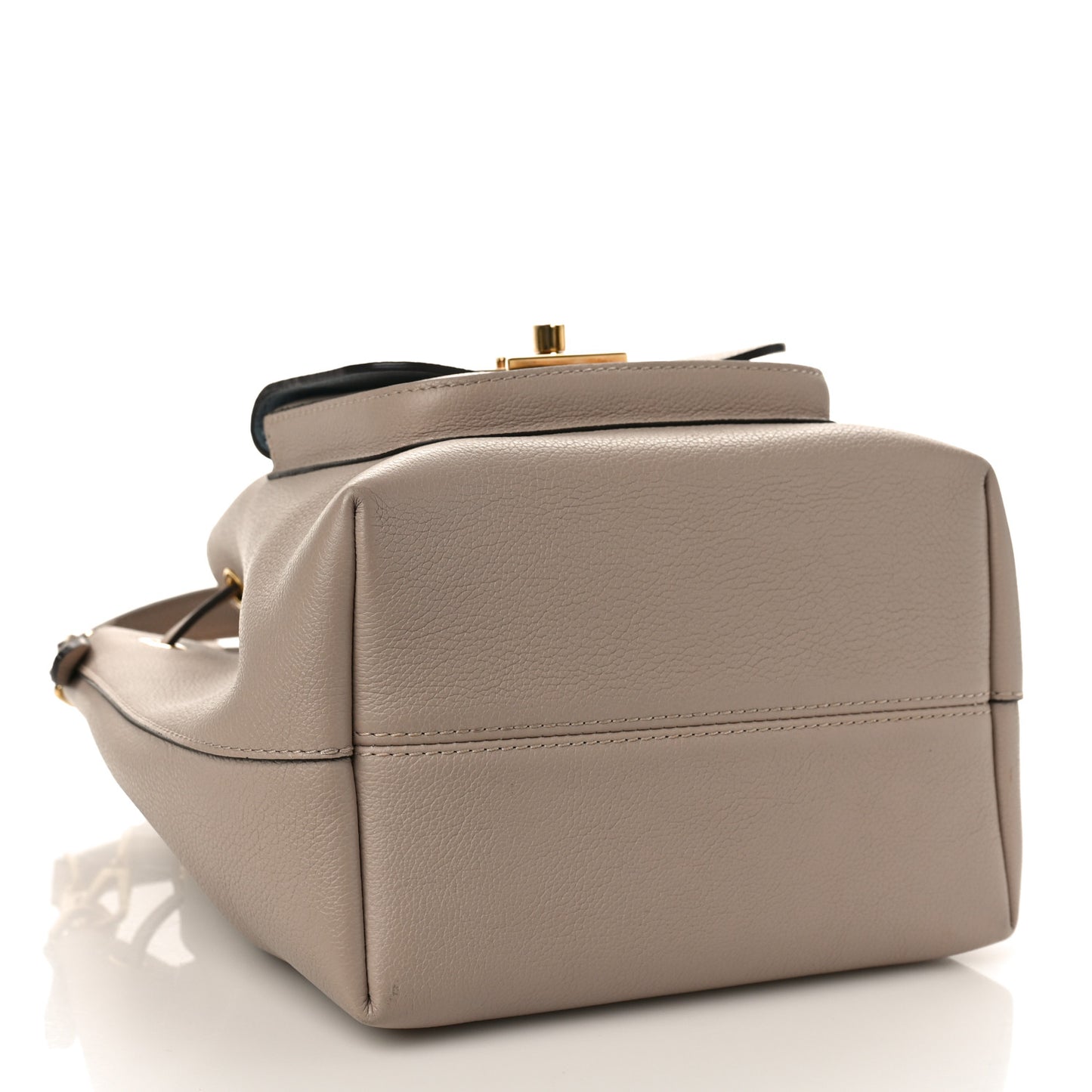 Calfskin Lockme Bucket MM Greige