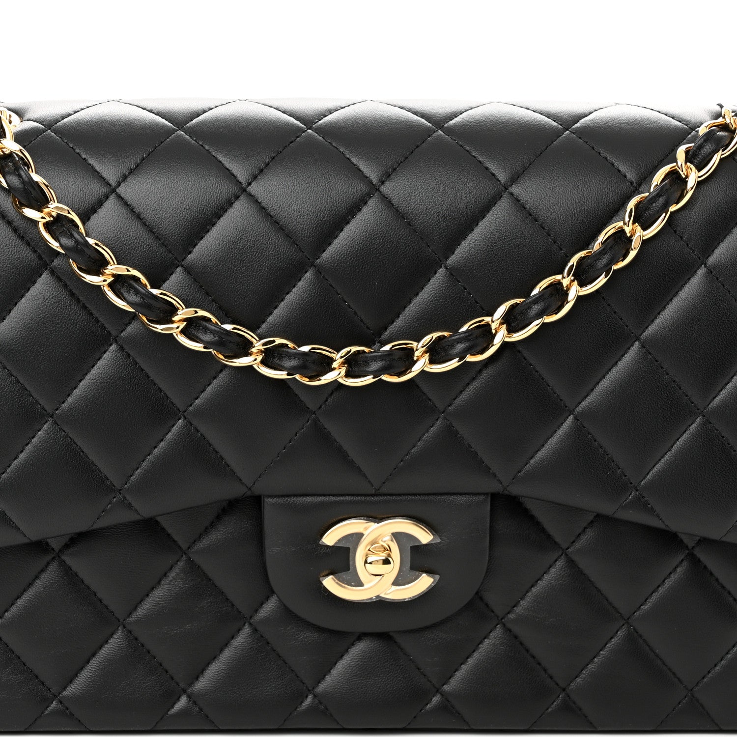 Chanel Lambskin Quilted Jumbo Double Flap Black 8 of 11