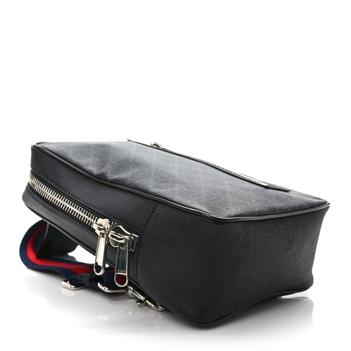 GG Supreme Monogram Web Belt Bag Black Grey