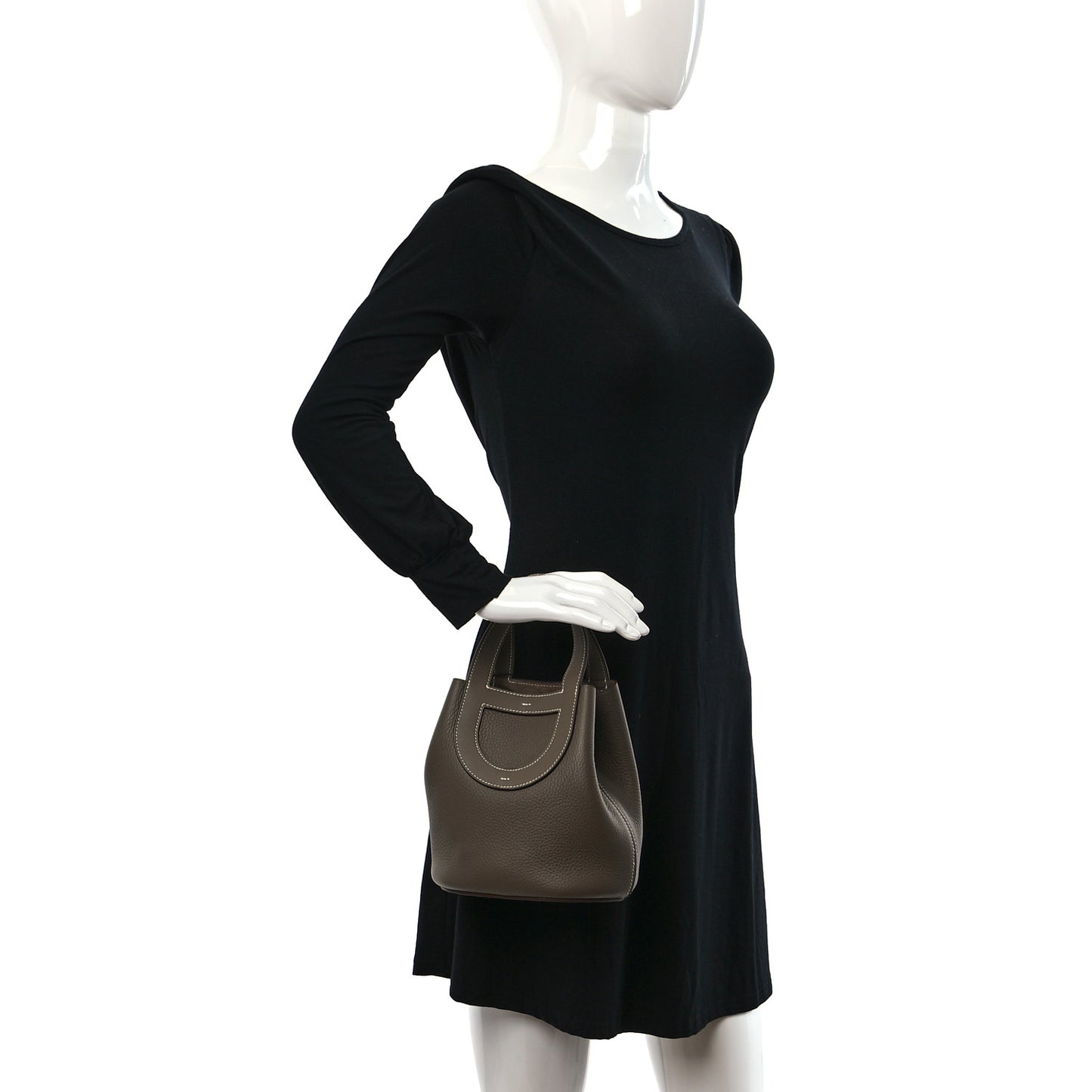 Taurillon Clemence Swift In-The-Loop 18 Bag Etoupe