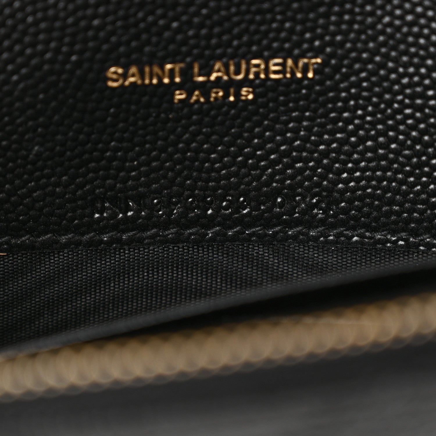 Saint Laurent Grain De Poudre Matelasse Chevron Monogram Envelope Chain Wallet Black 7 of 13