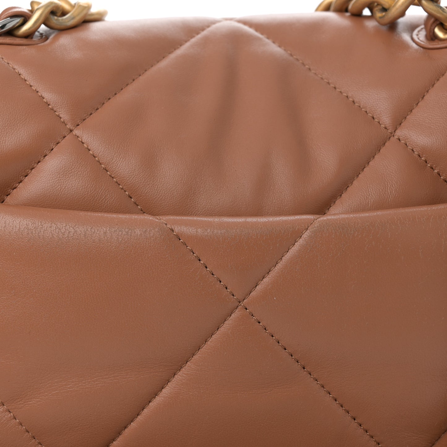 Lambskin Quilted Medium Chanel 19 Flap Brown