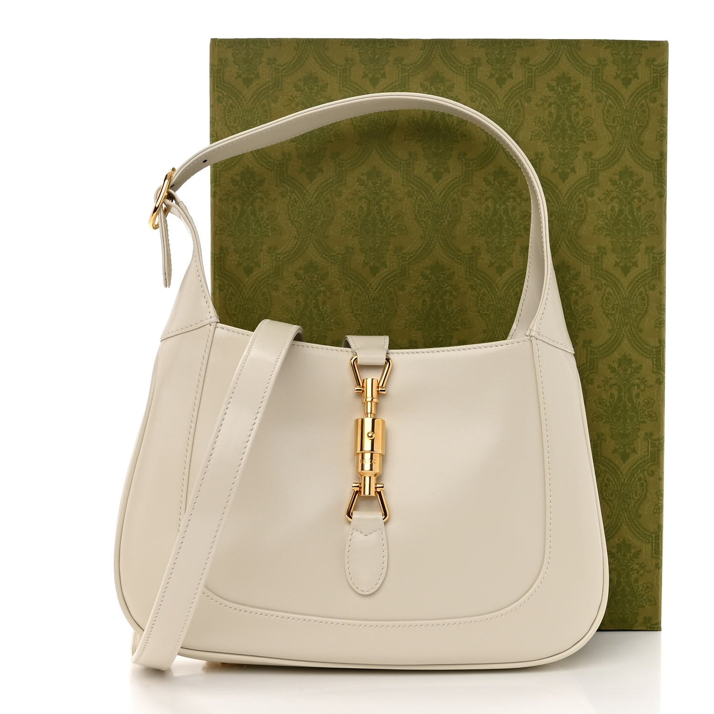 Boarded Dyana Lux Calfskin Small Jackie 1961 Hobo Mystic White