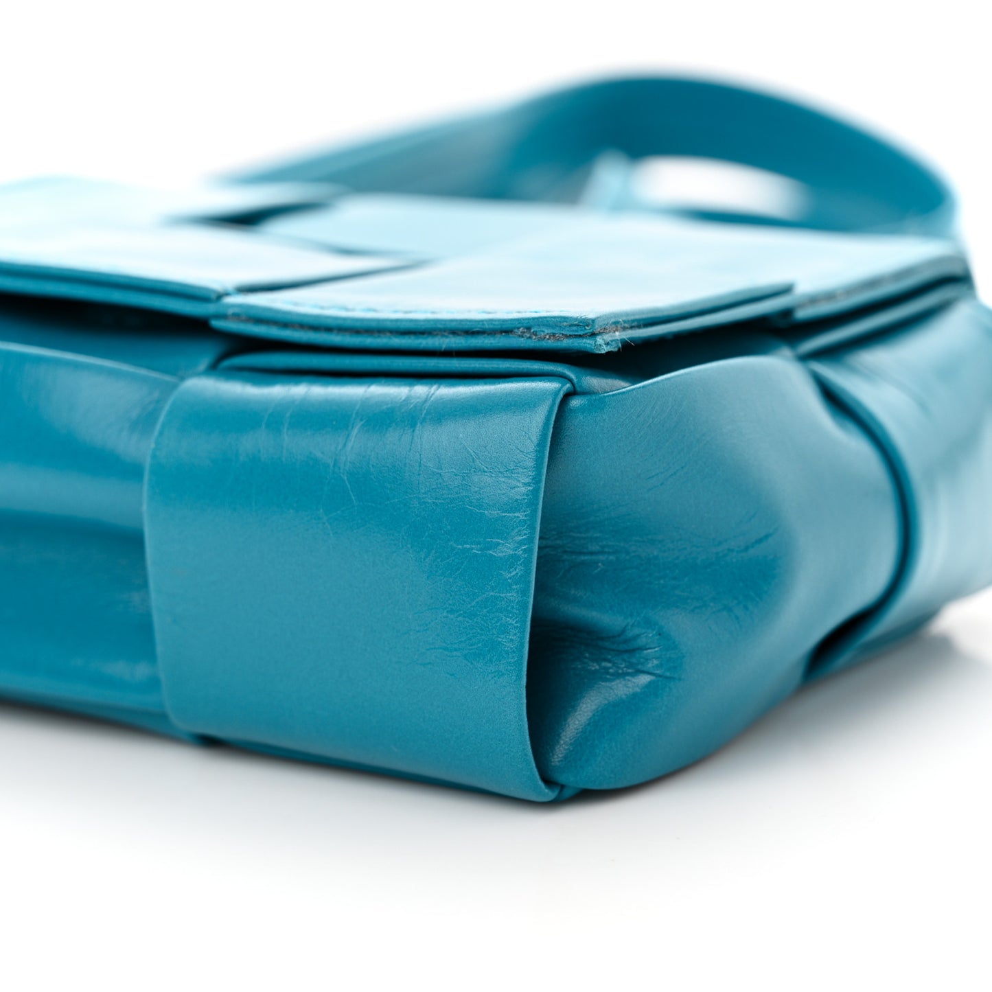 Paper Calfskin Maxi Intreccio Extra Mini Cassette Crossbody Bag Blue