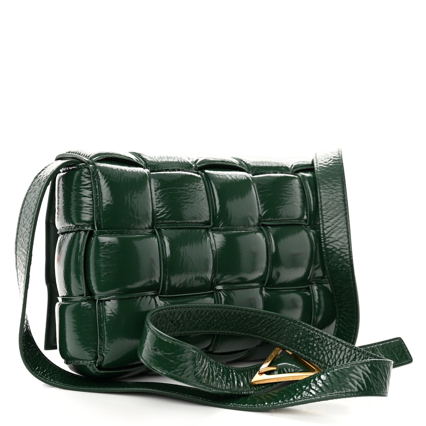 Textured Deerskin Maxi Intrecciato Padded Cassette Crossbody Bag Raintree