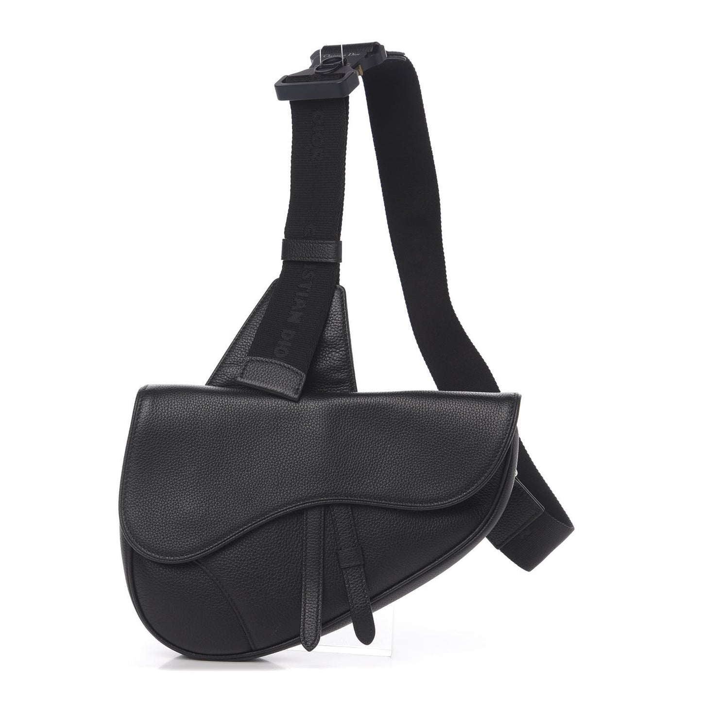 Calfskin Mens Saddle Bag Black