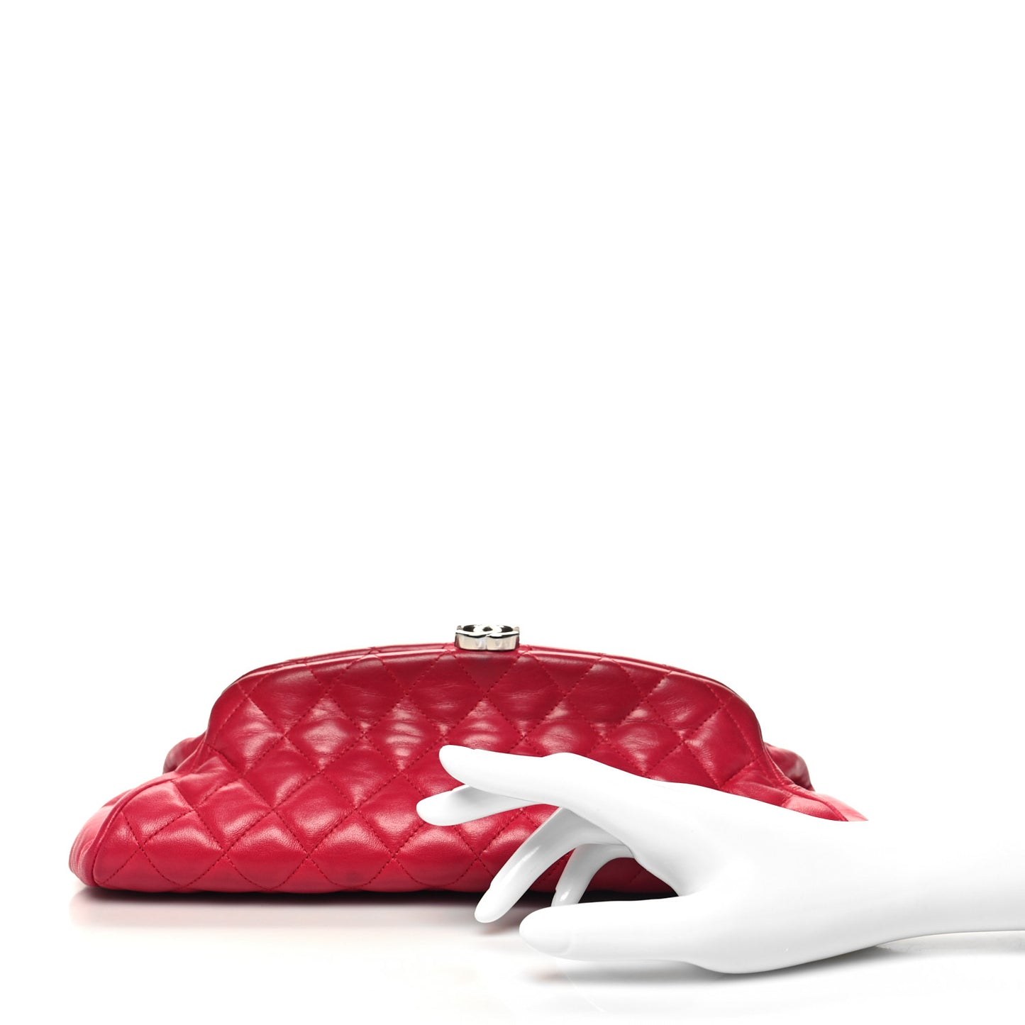 Lambskin Quilted Timeless Clutch Red