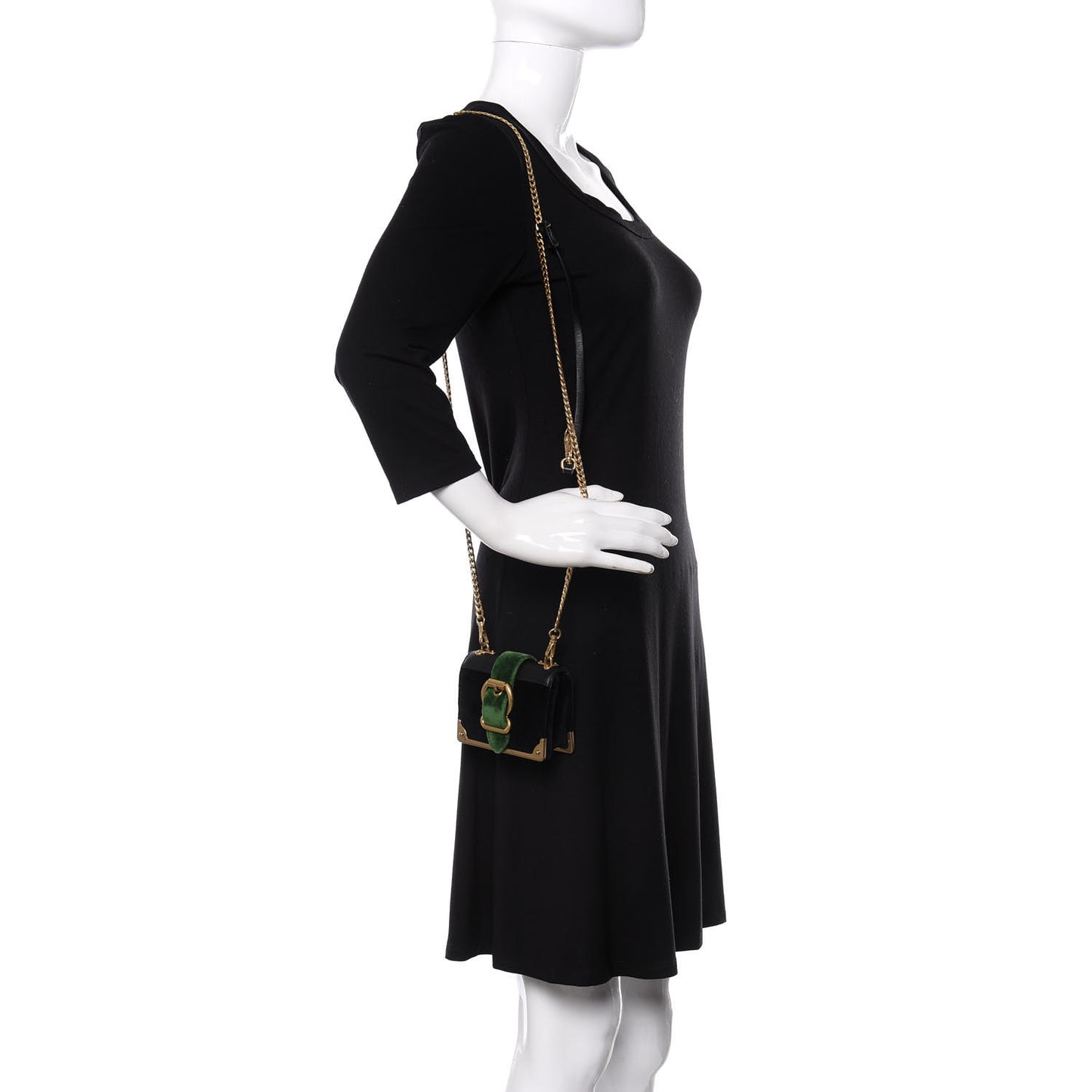 Velvet City Calfskin Micro Cahier Bag Black Alloro