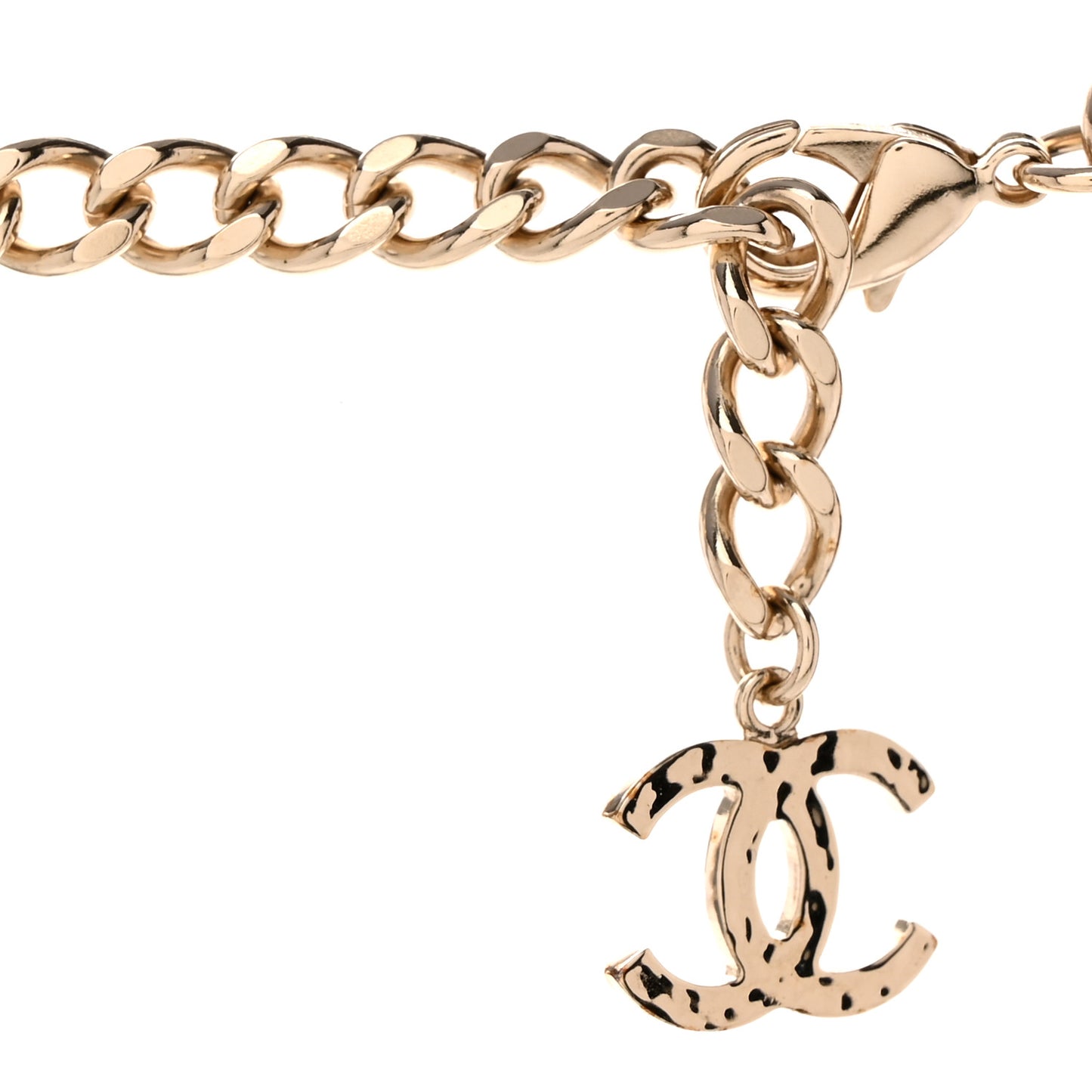 Lambskin Pearl Resin CC Choker Gold Black
