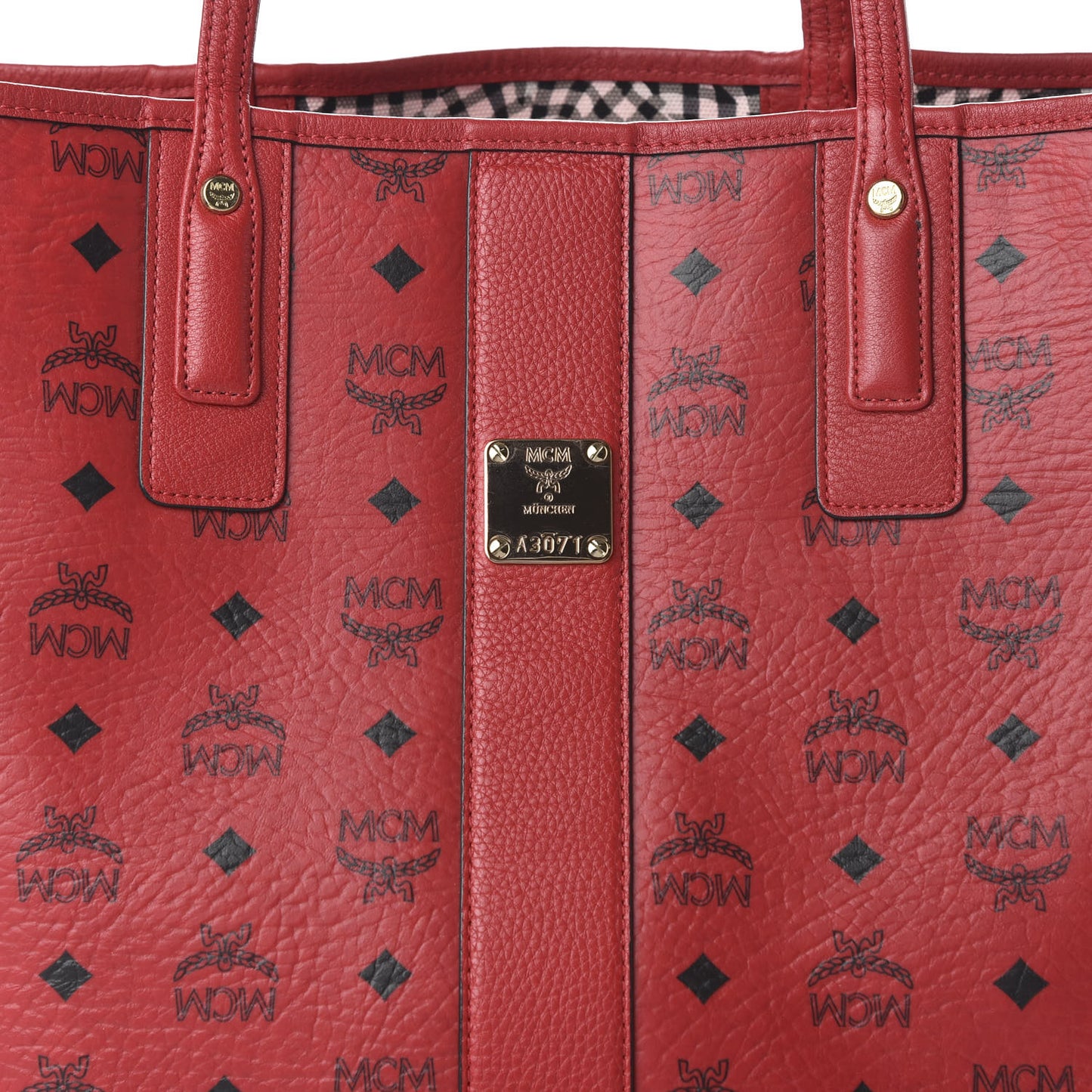 Visetos Medium Liz Reversible Shopper Tote Ruby Red