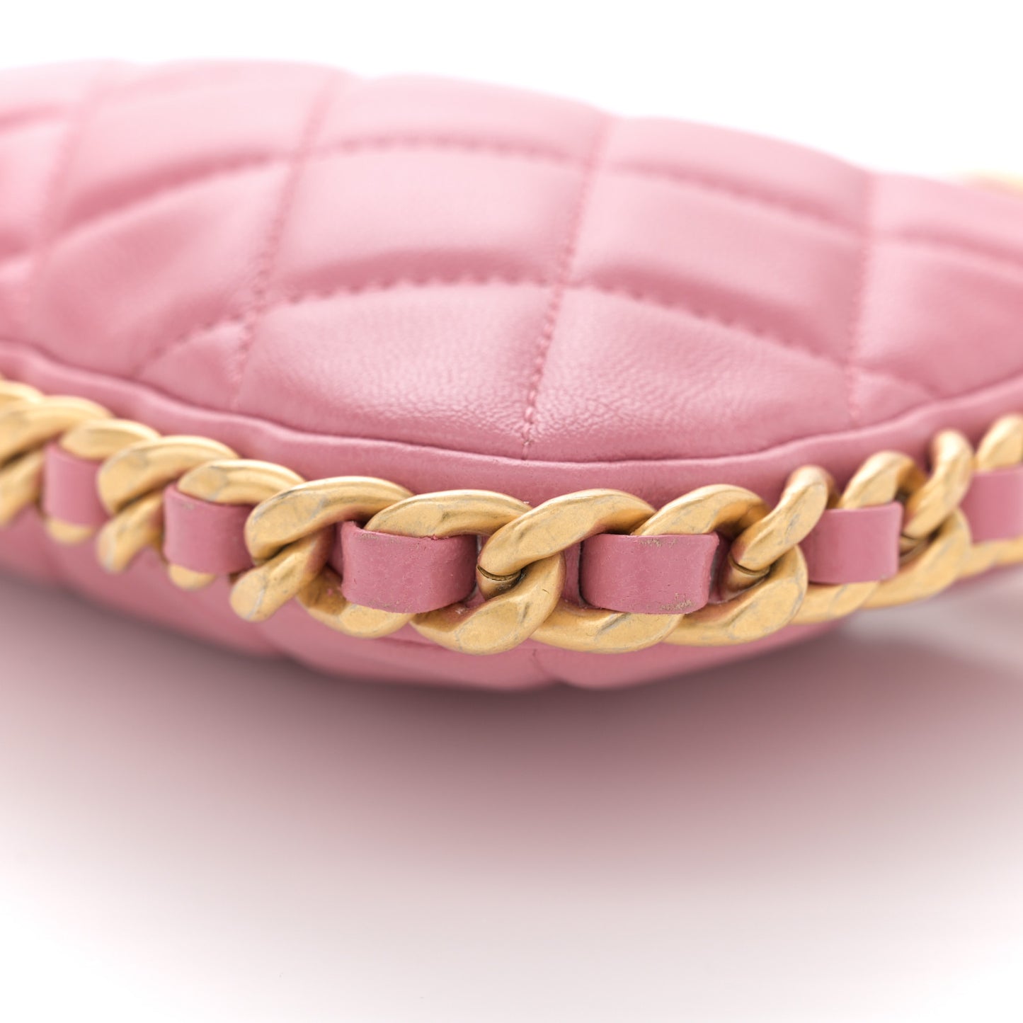 Lambskin Quilted Chain Around Top Handle Mini Bag Pink