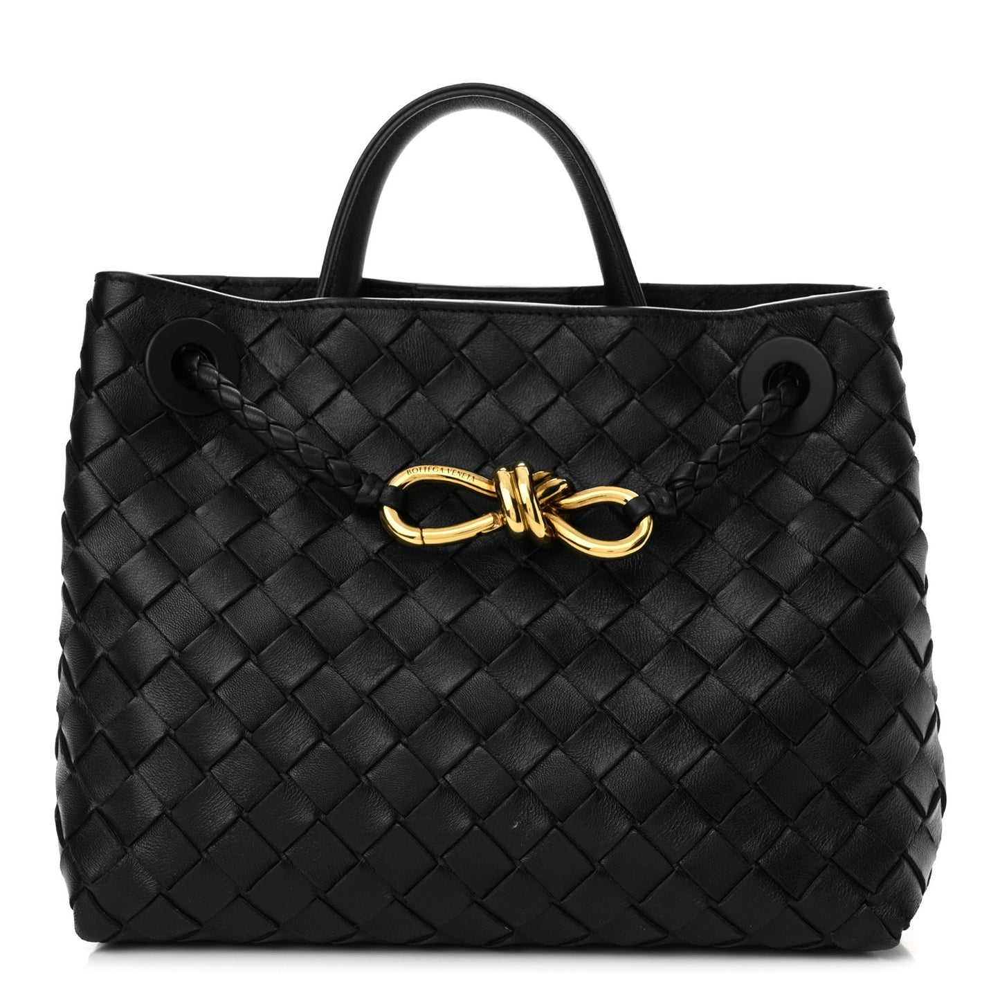 Nappa Intrecciato Small Andiamo Shoulder Bag Black