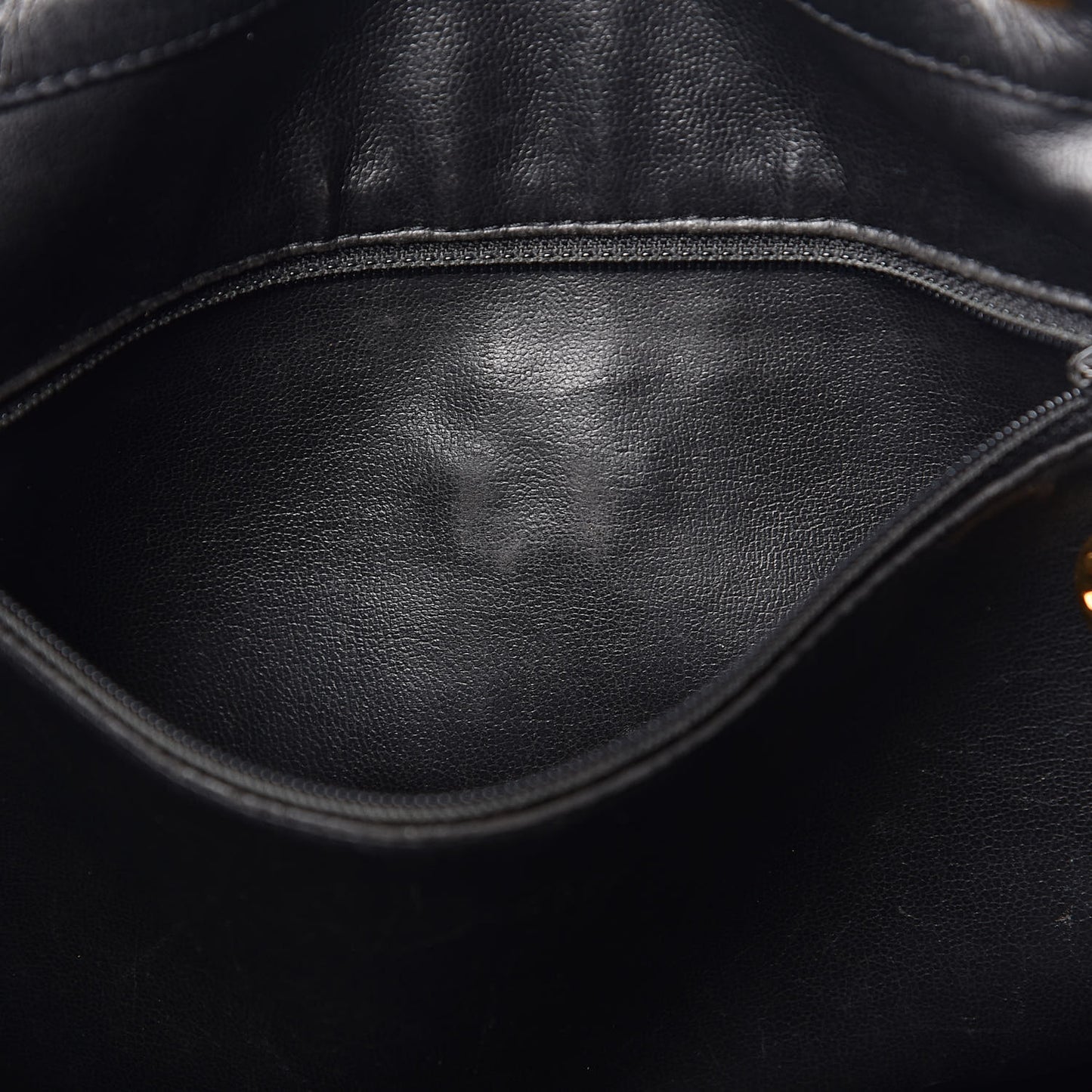 Lambskin Quilted Drawstring Backpack Black
