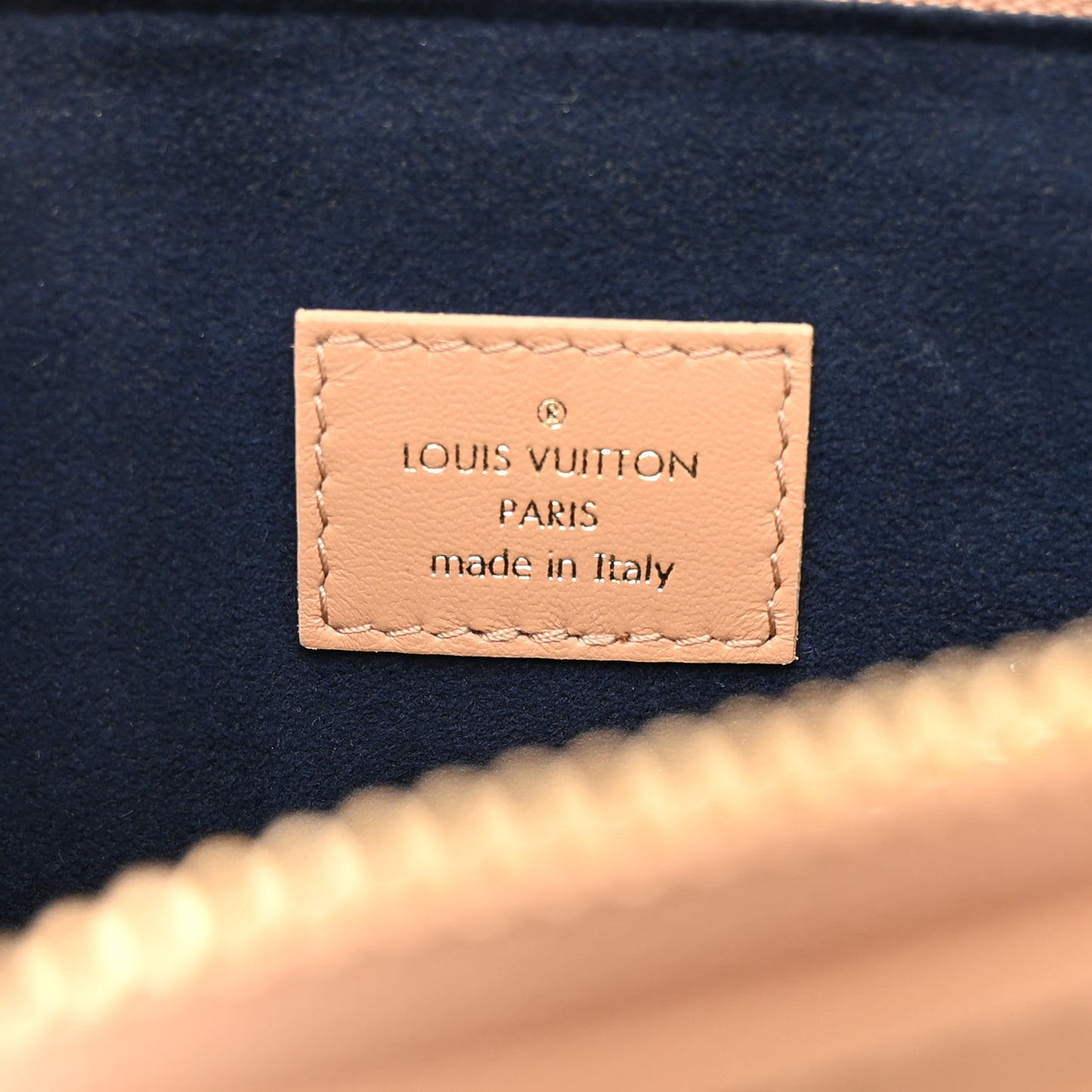 Lambskin Embossed Monogram Coussin PM Camel