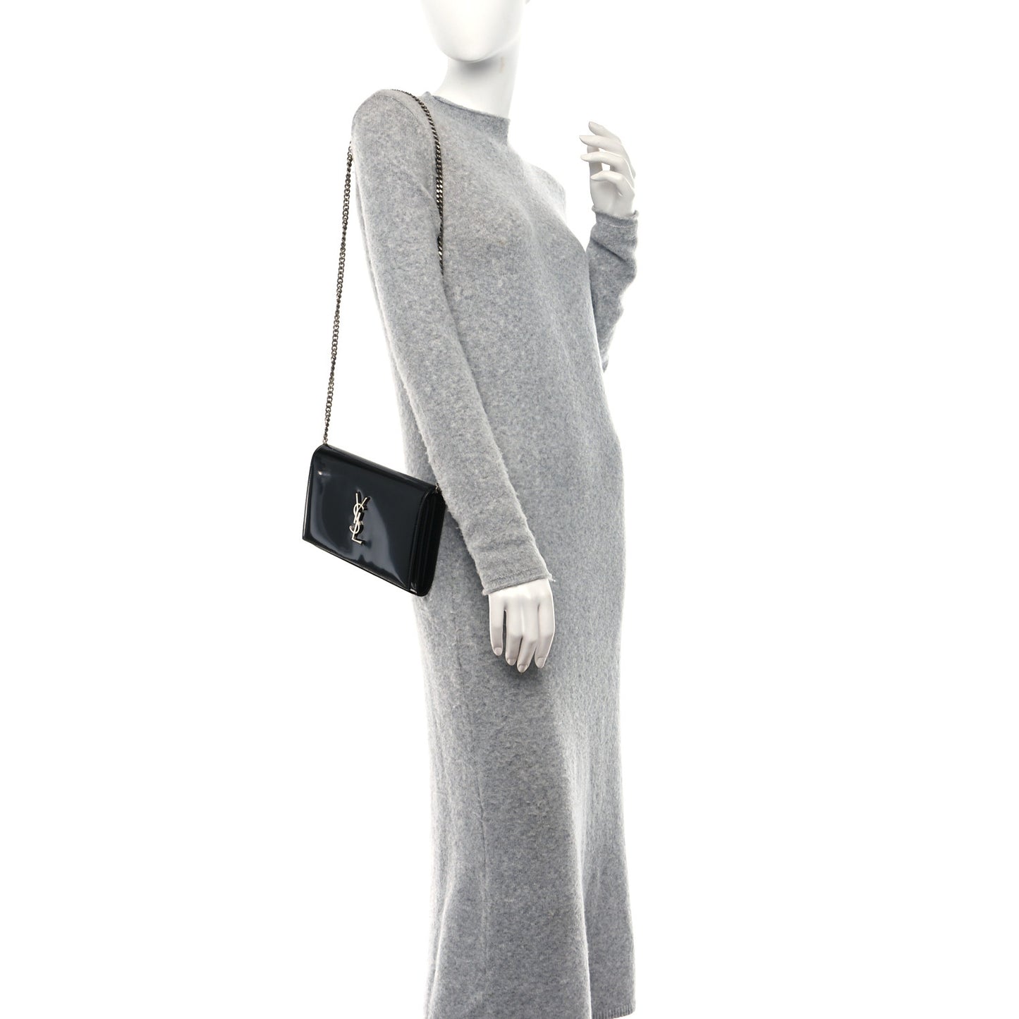 Glazed Calfskin Cassandre Wallet On Chain WOC Black