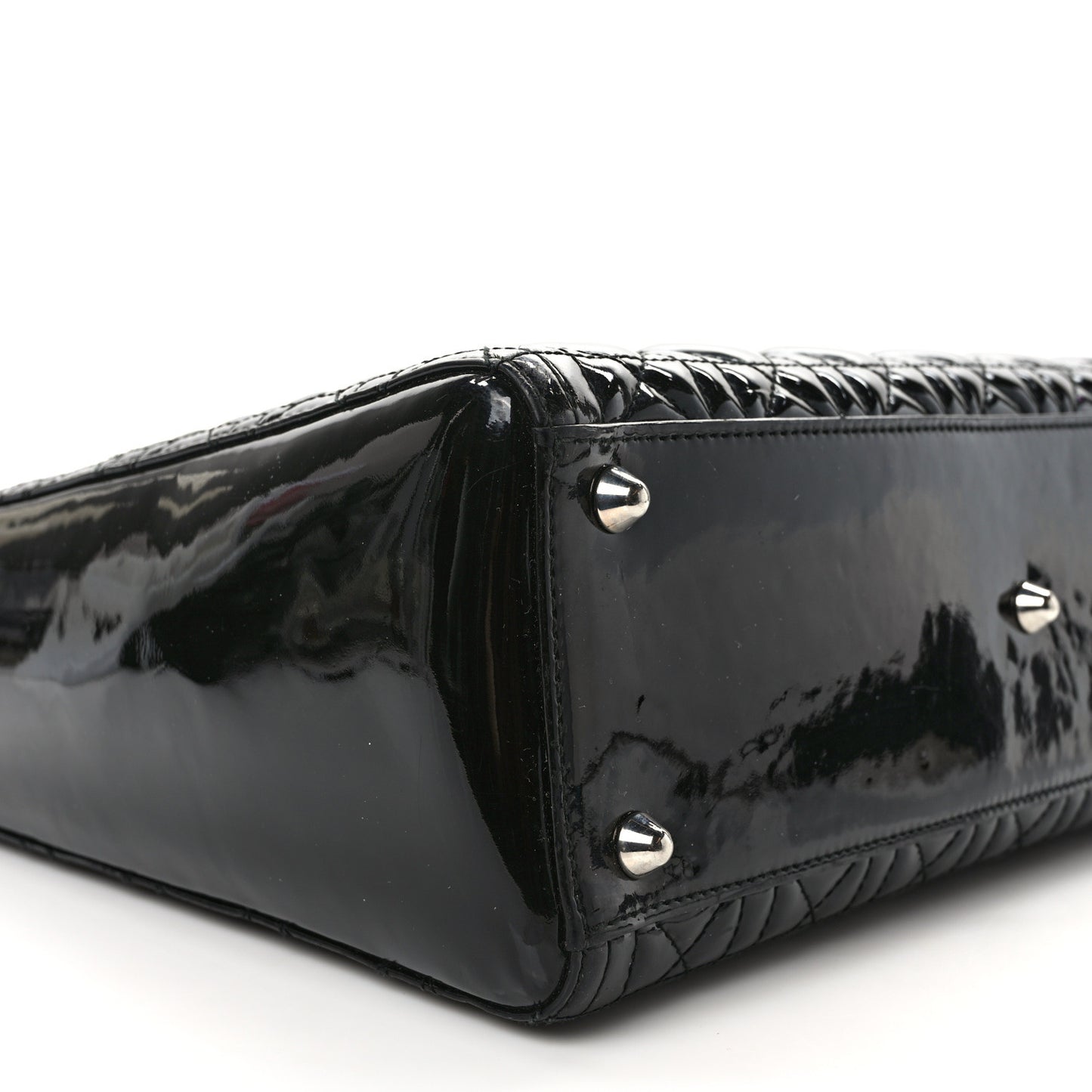 Patent Cannage Large Lady Dior Black