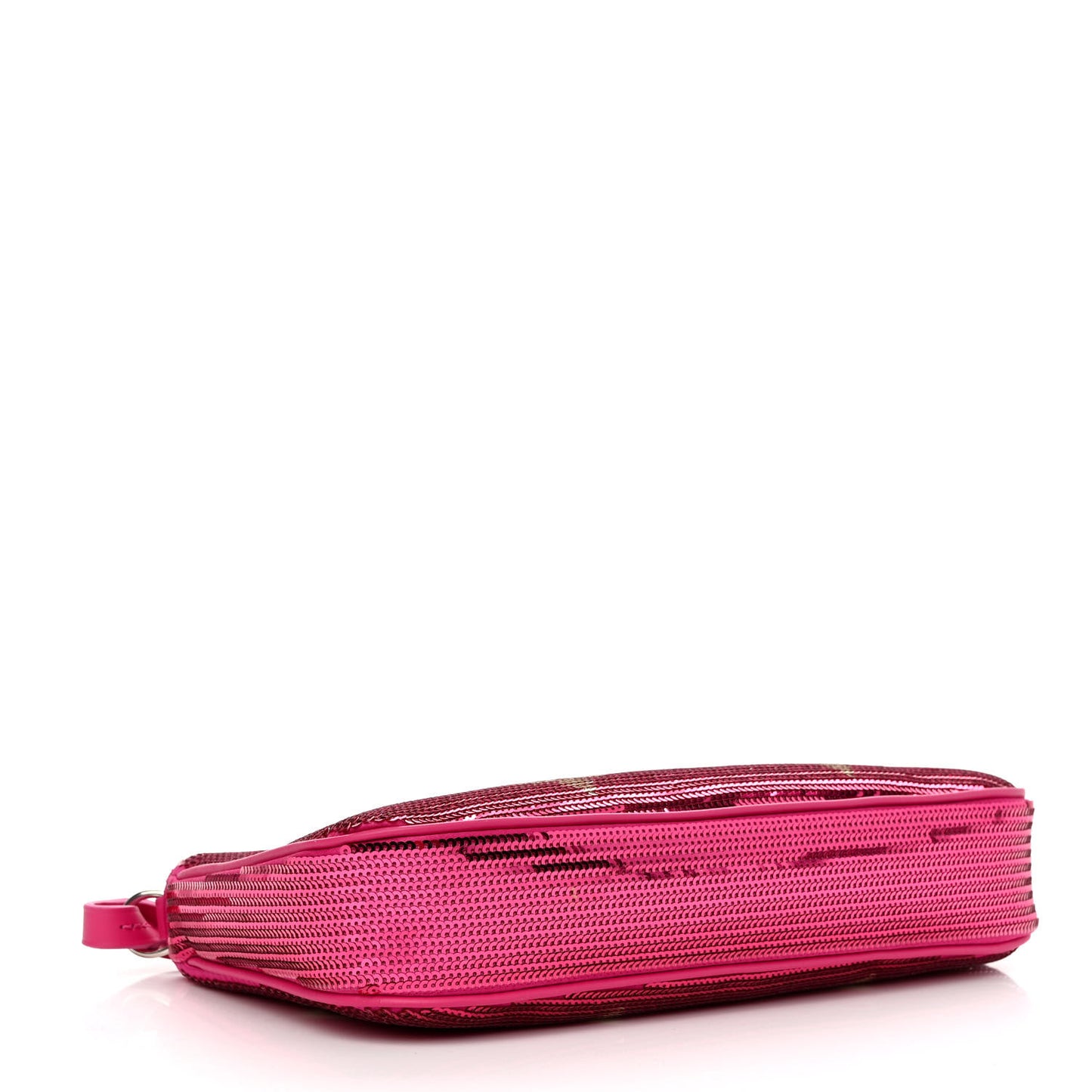 Satin Sequin Monogram Giant Pochette Accessories Fuchsia