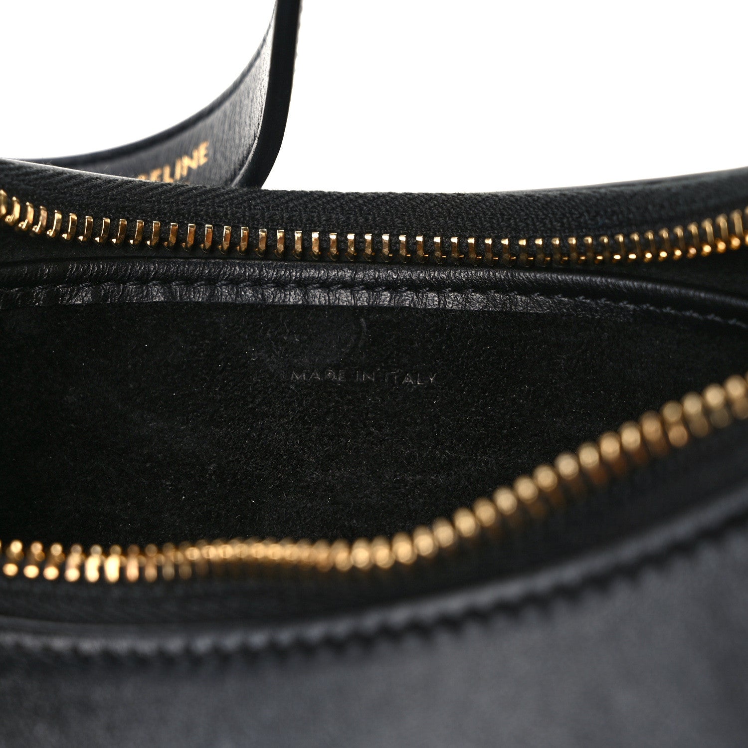 Celine Smooth Calfskin Medium Strap Ava Triomphe Shoulder Bag Black 7 of 9
