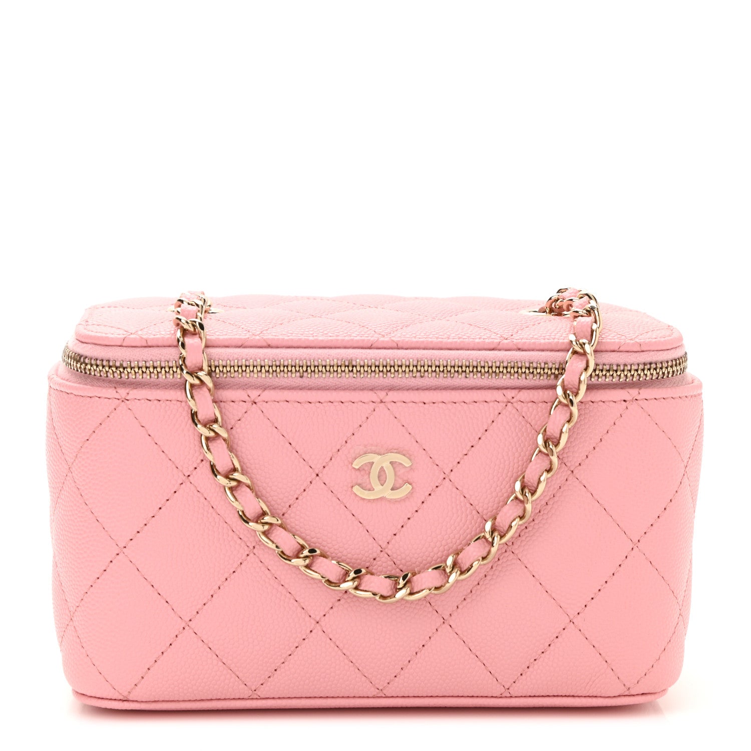 Chanel Caviar Quilted Small Vanity Case With Chain Pink 1 of 11