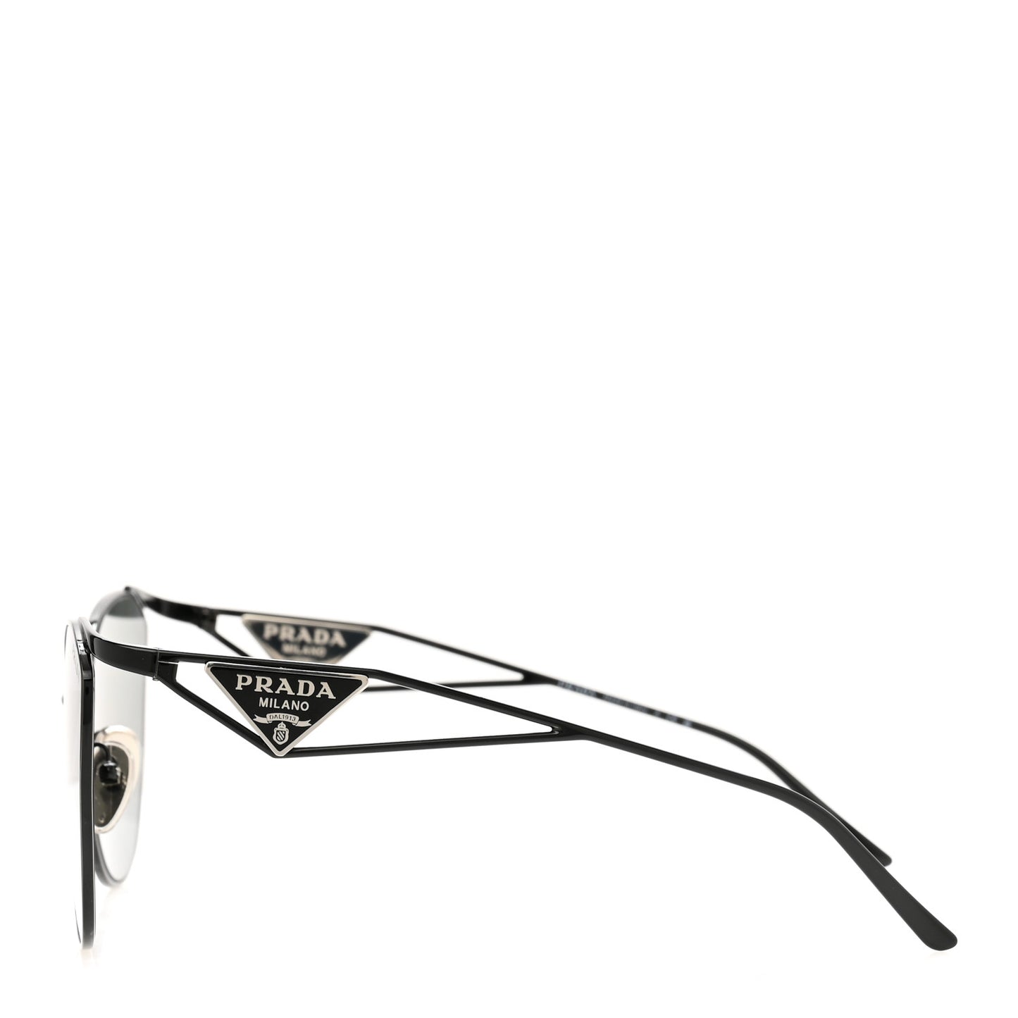 Metal Symbole Triangle Logo Sunglasses SPR 50Z Black Grey