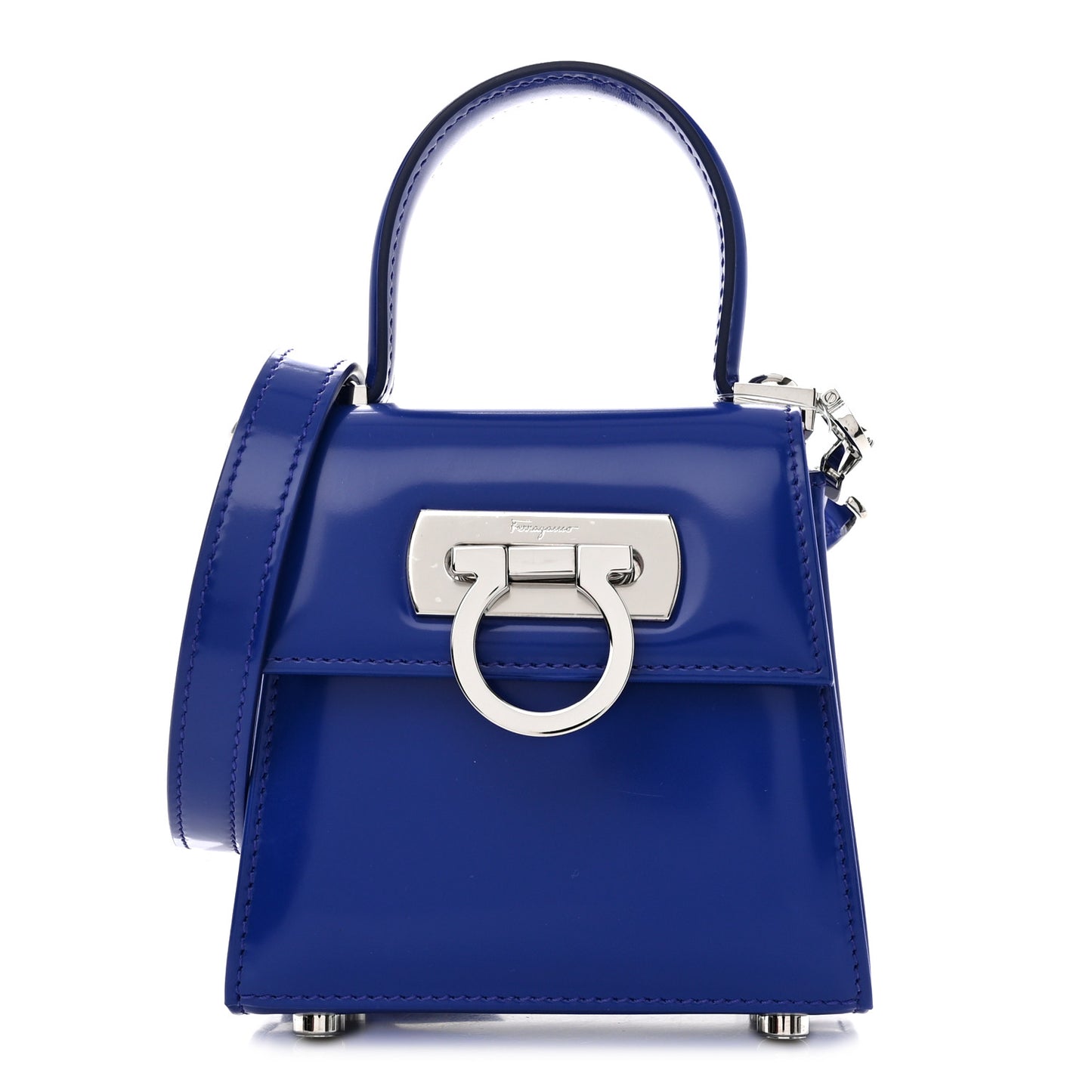 Brushed Calfskin Micro Iconic Top Handle Bag Lapis Lazuli