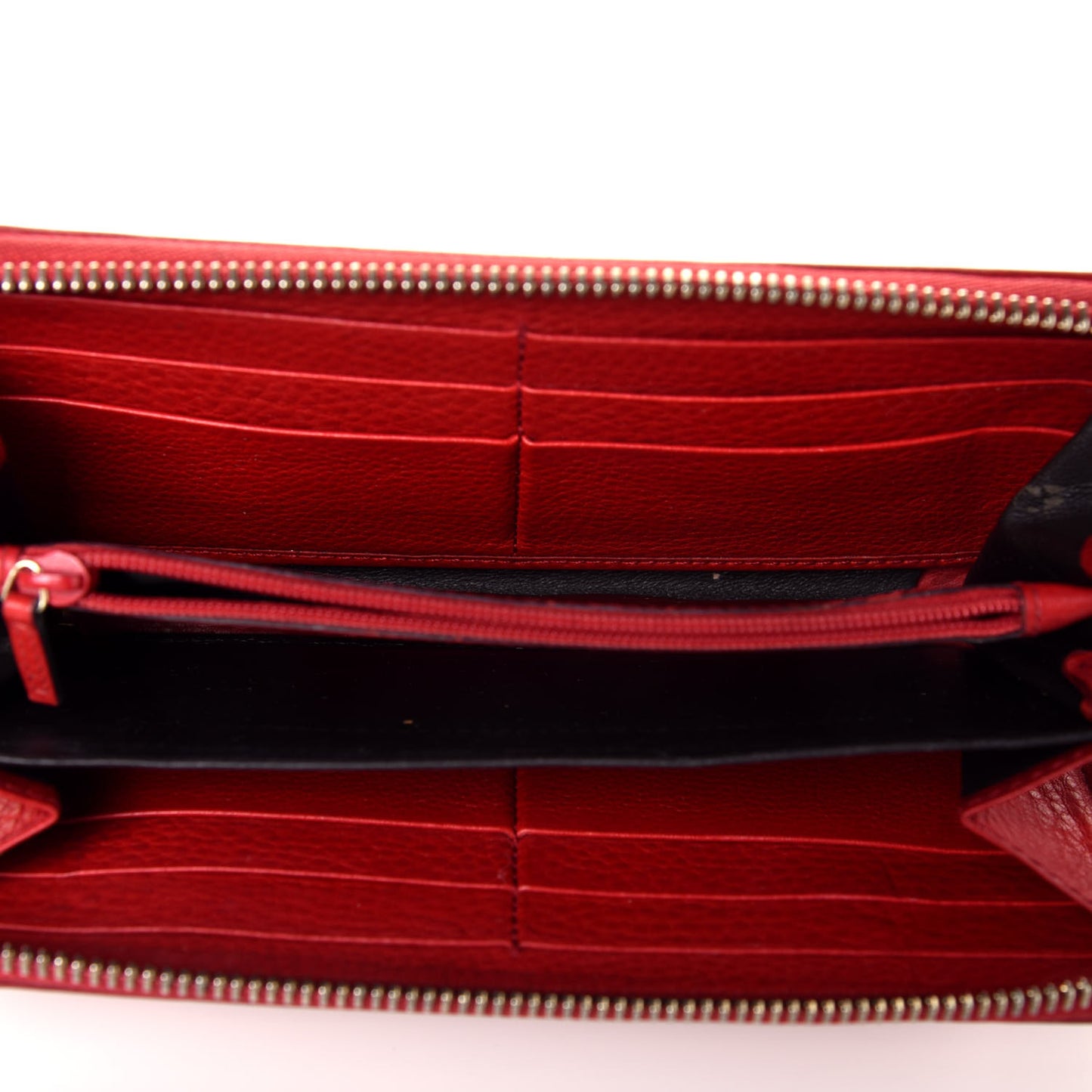 Pebbled Calfskin Soho Zip Around Wallet Red