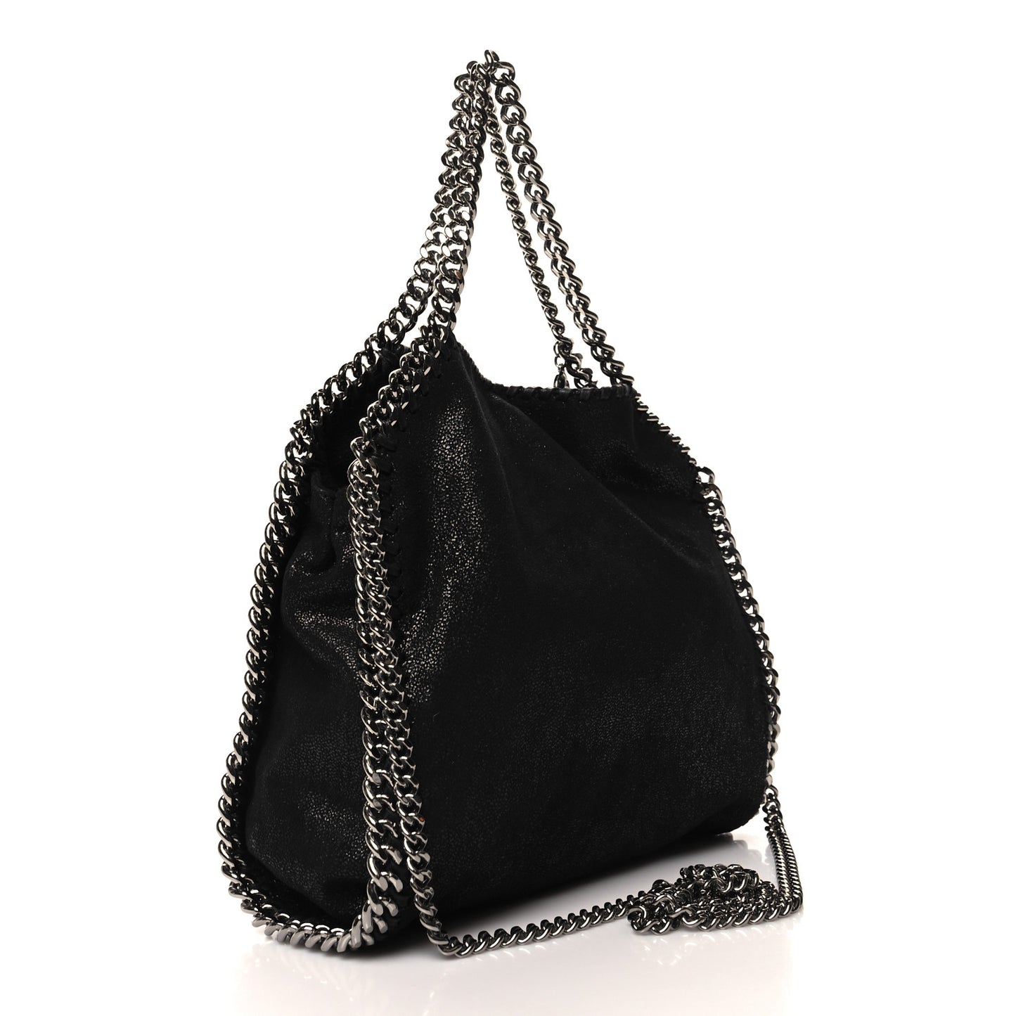 Shaggy Deer Mini Falabella Fold Over Tote Black