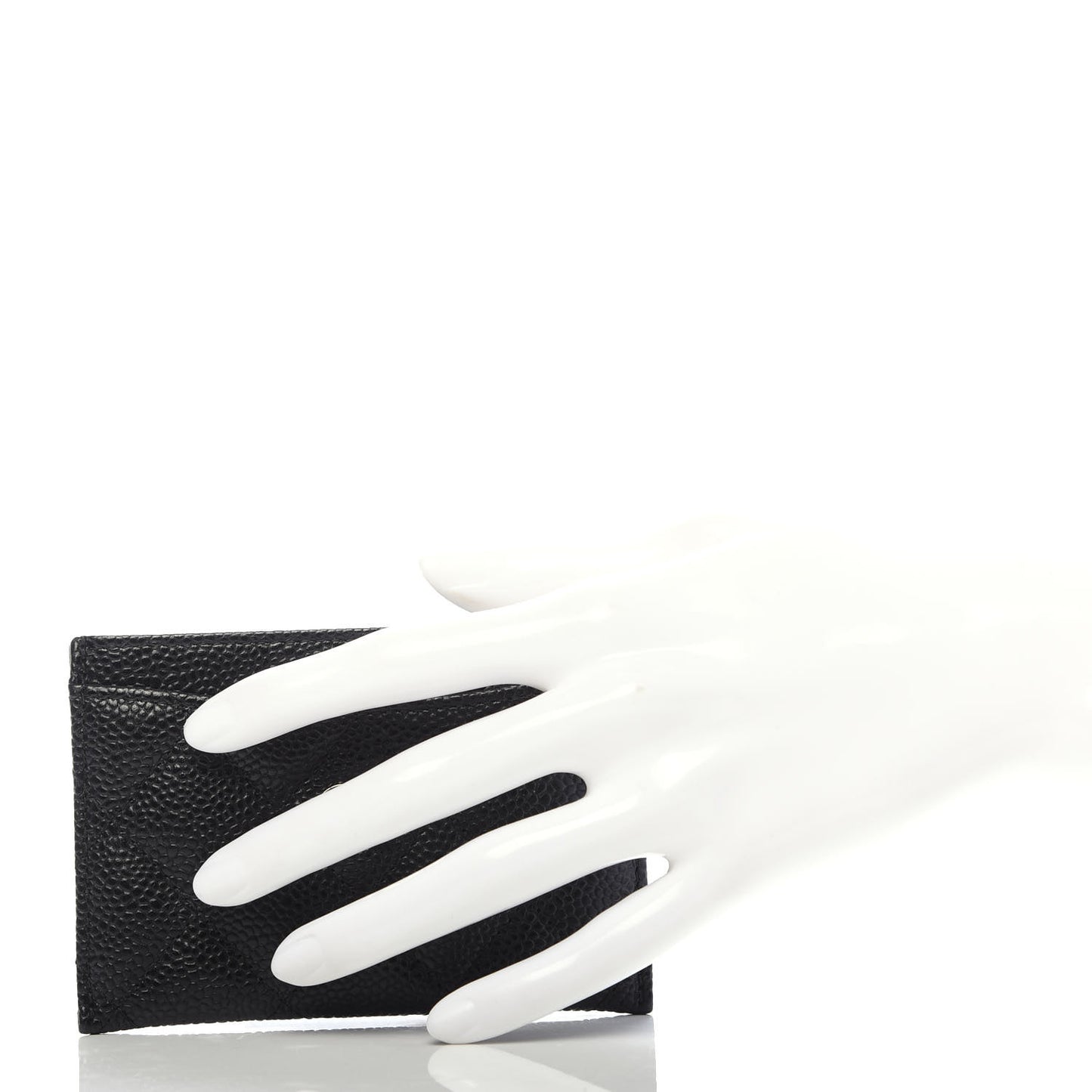 Caviar Quilted Card Holder Black