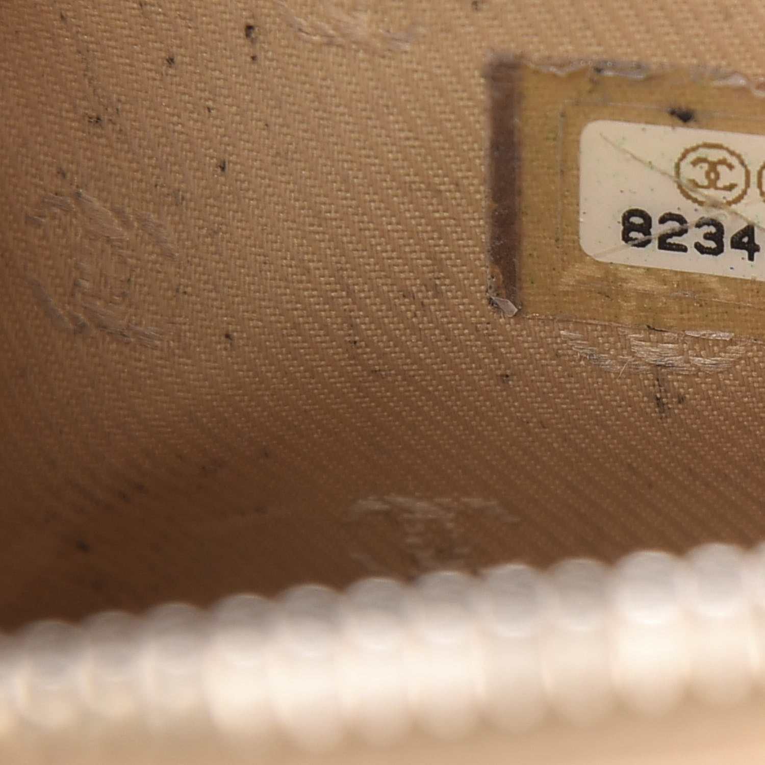 Chanel Grained Calfskin CC Button Medium Pouch Cosmetic Case Beige 9 of 11