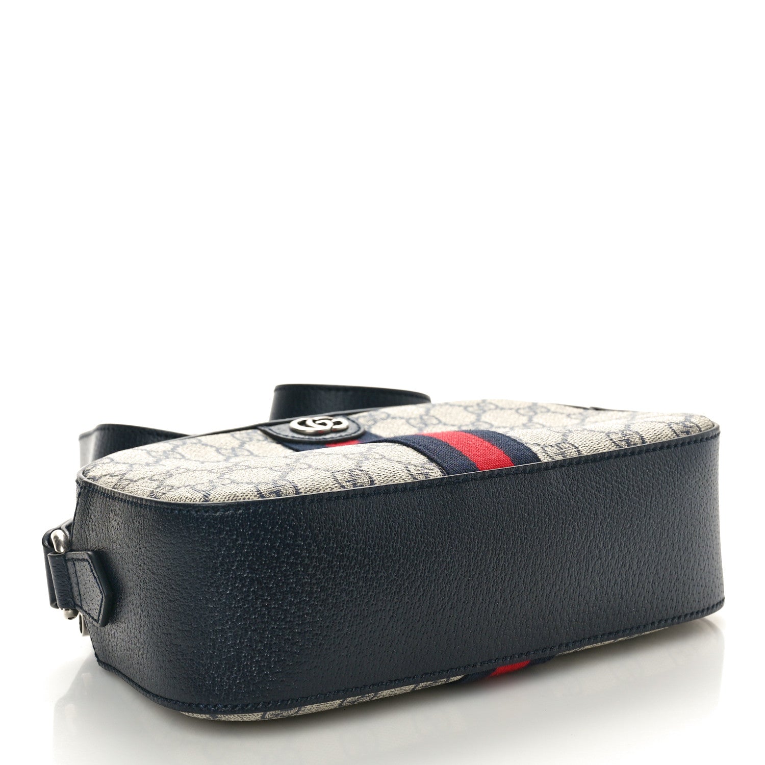 Gucci GG Supreme Monogram Textured Dollar Calfskin Web Small Ophidia Camera Bag Beige Blue 4 of 10