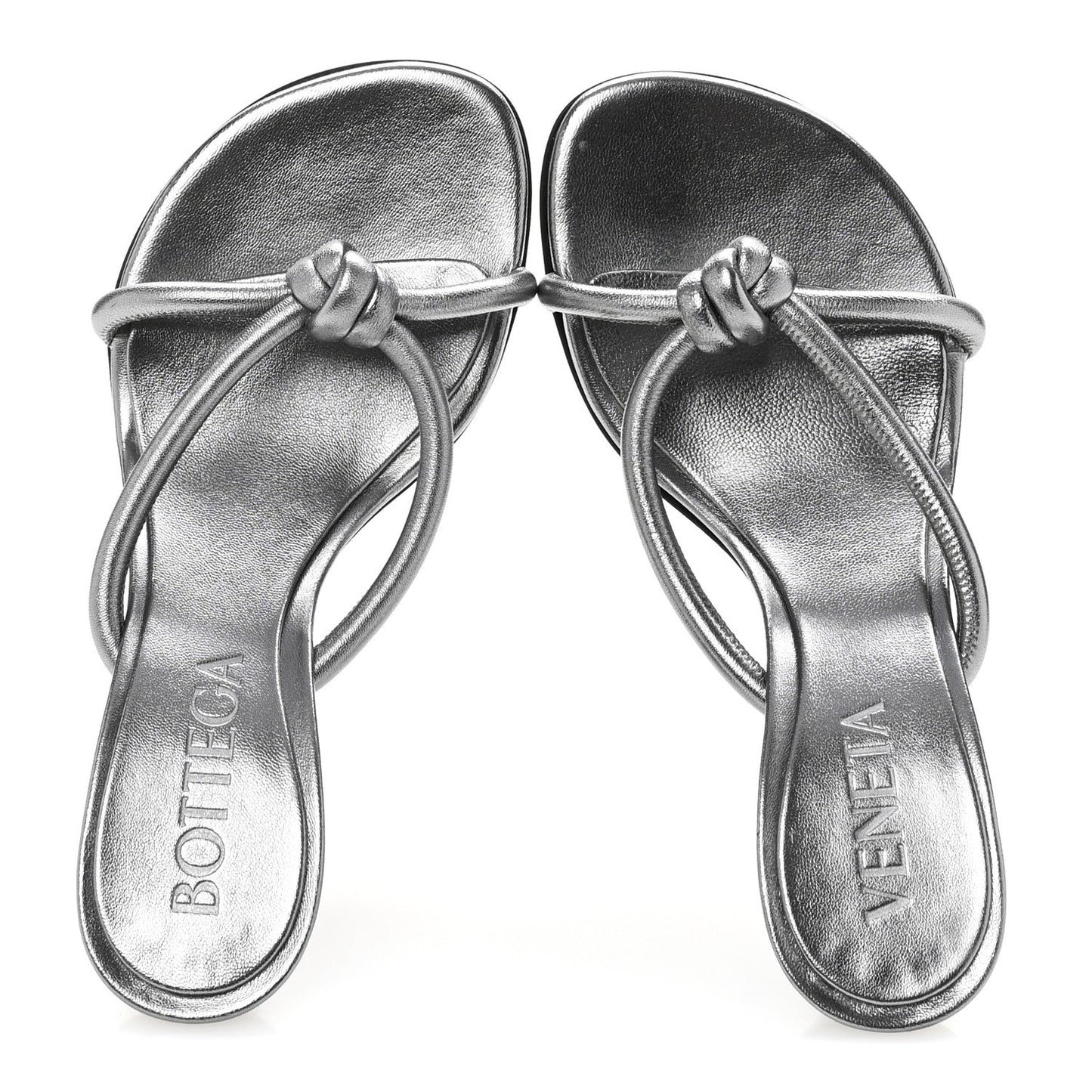 Metallic Blink Knot Mule Sandals 36.5 Silver