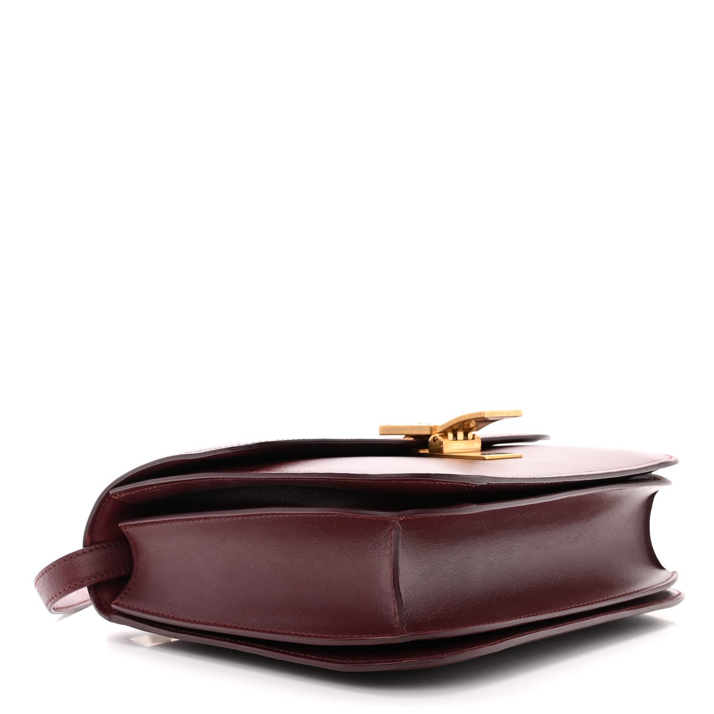 Box Calfskin Medium Classic Box Flap Bag Burgundy