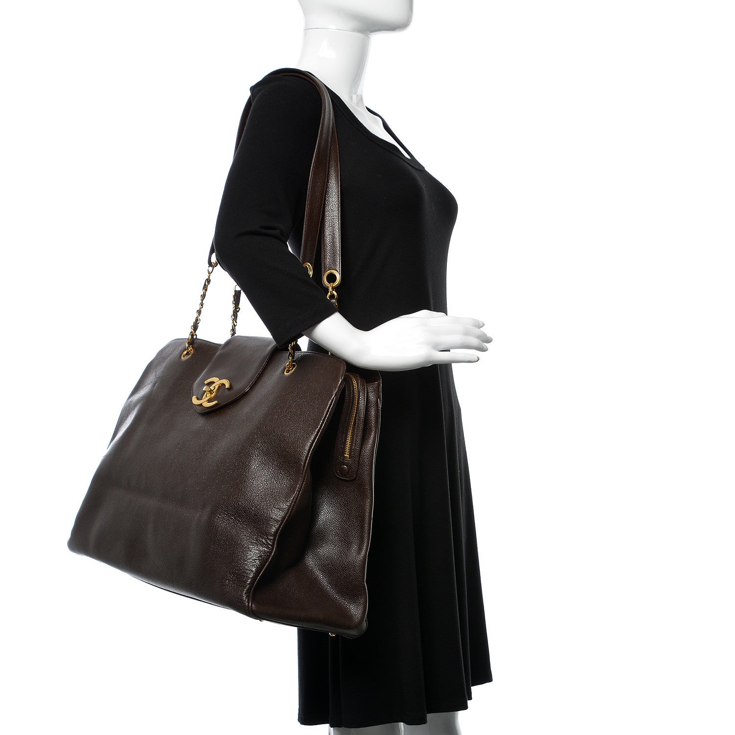 Chanel Caviar XL Weekender Bag Brown 2 of 15