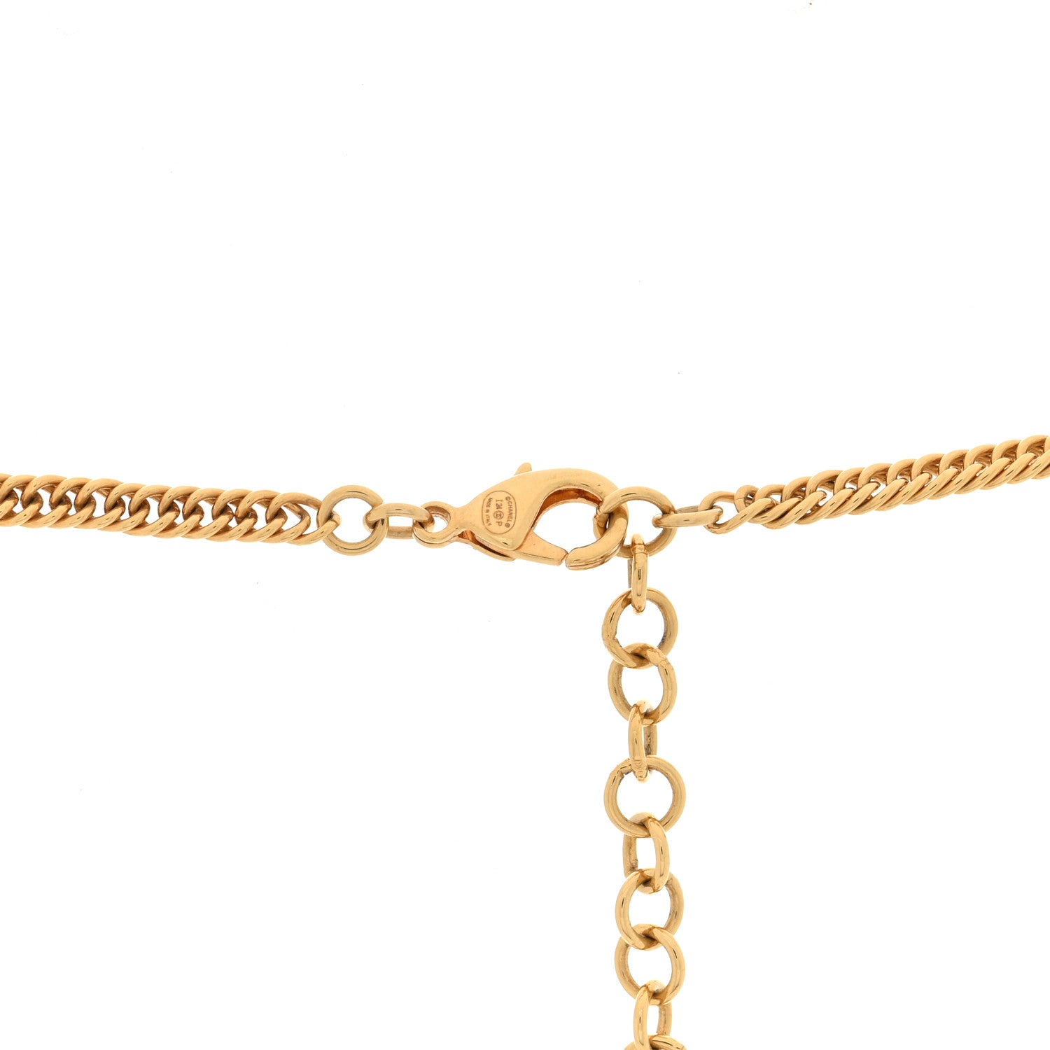 Chanel Metal Enamel CC Denim Heart Long Necklace Gold Black White 4 of 4