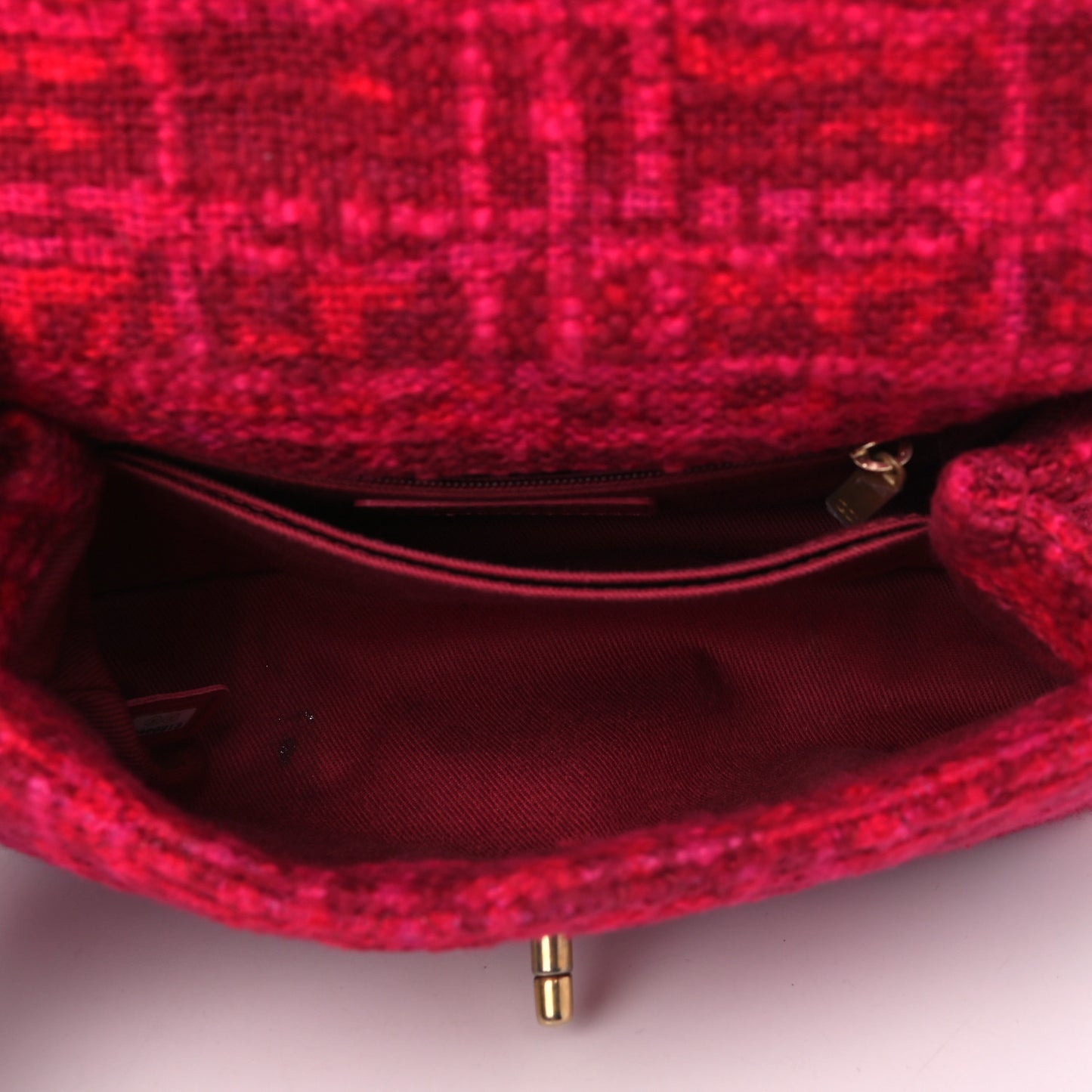 Tweed Mini Coco Handle Flap Fuchsia