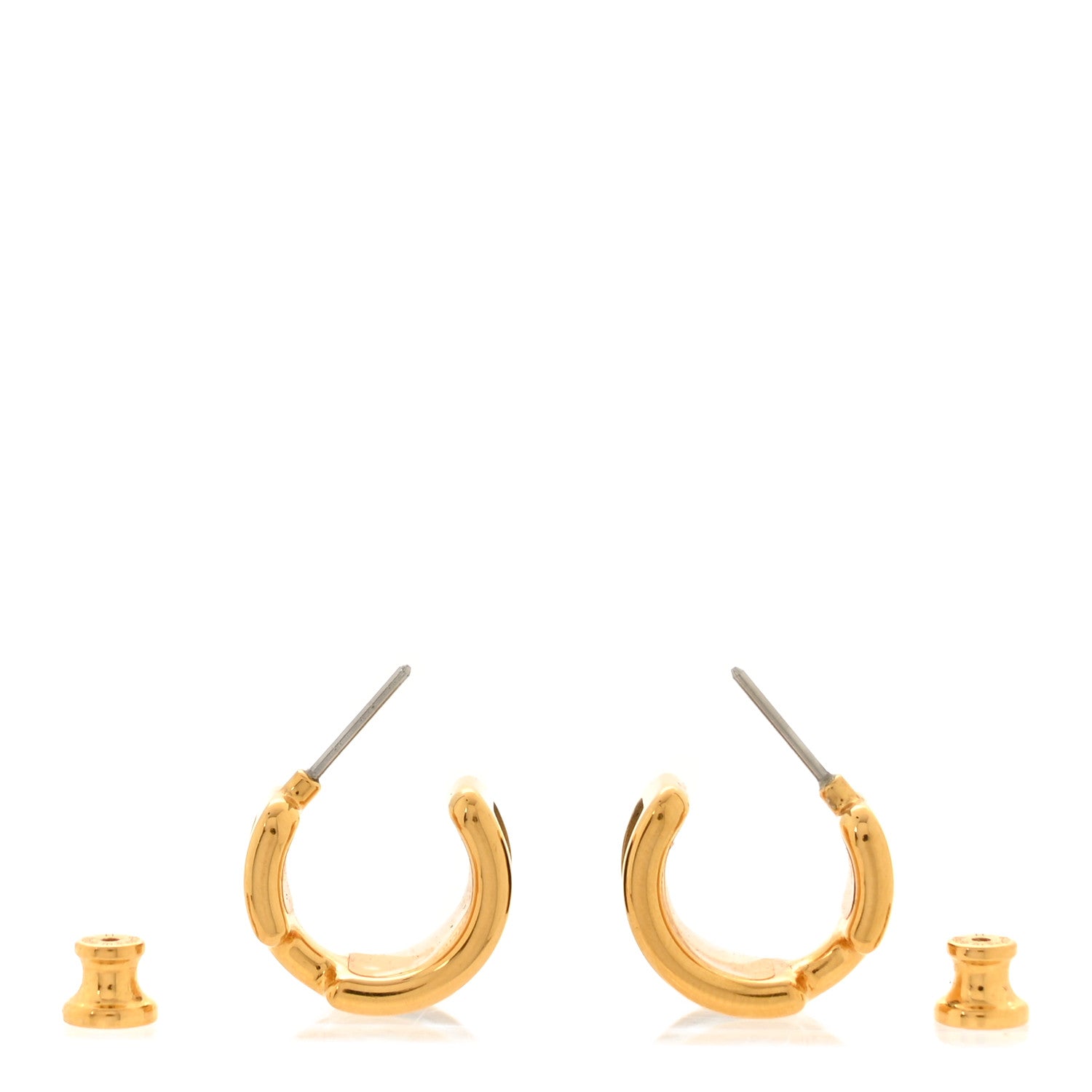 Hermes Box Calfskin Olympe Hoop Earrings Black 3 of 5