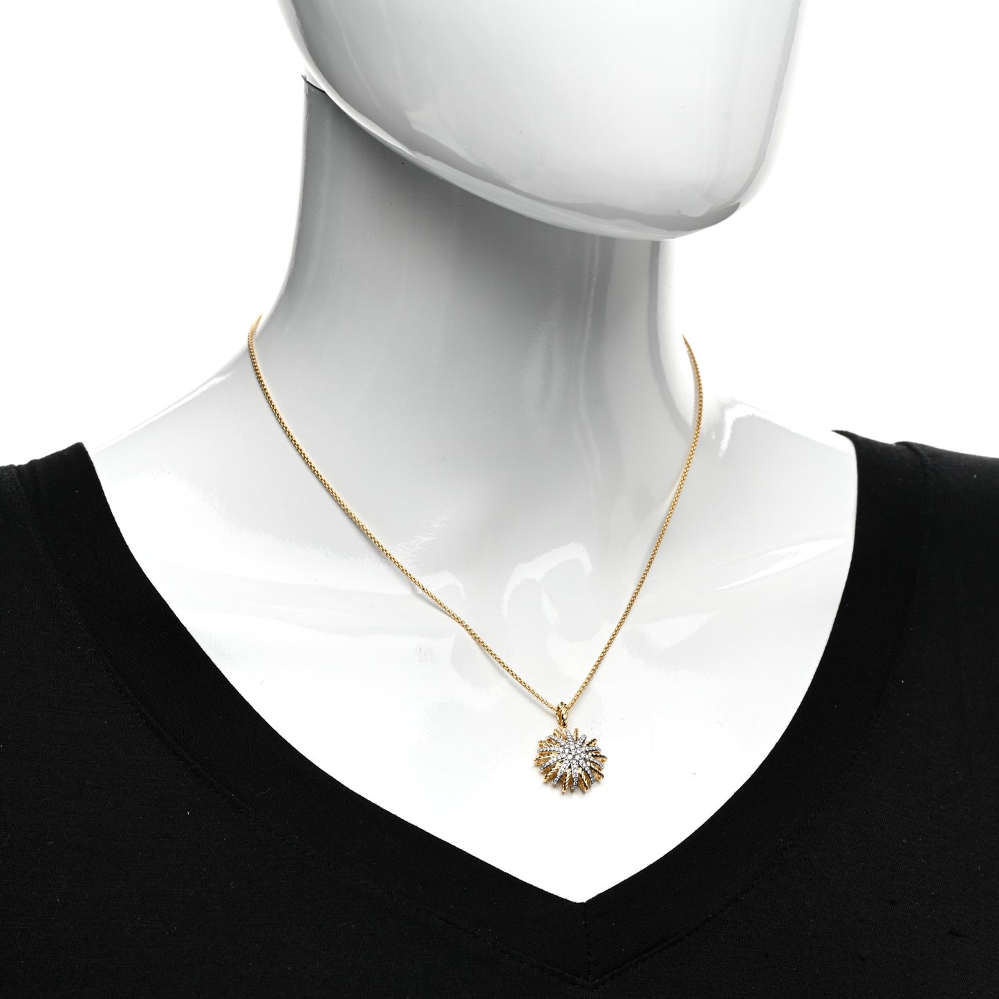 18K Yellow Gold Diamond Starburst Constellation Necklace