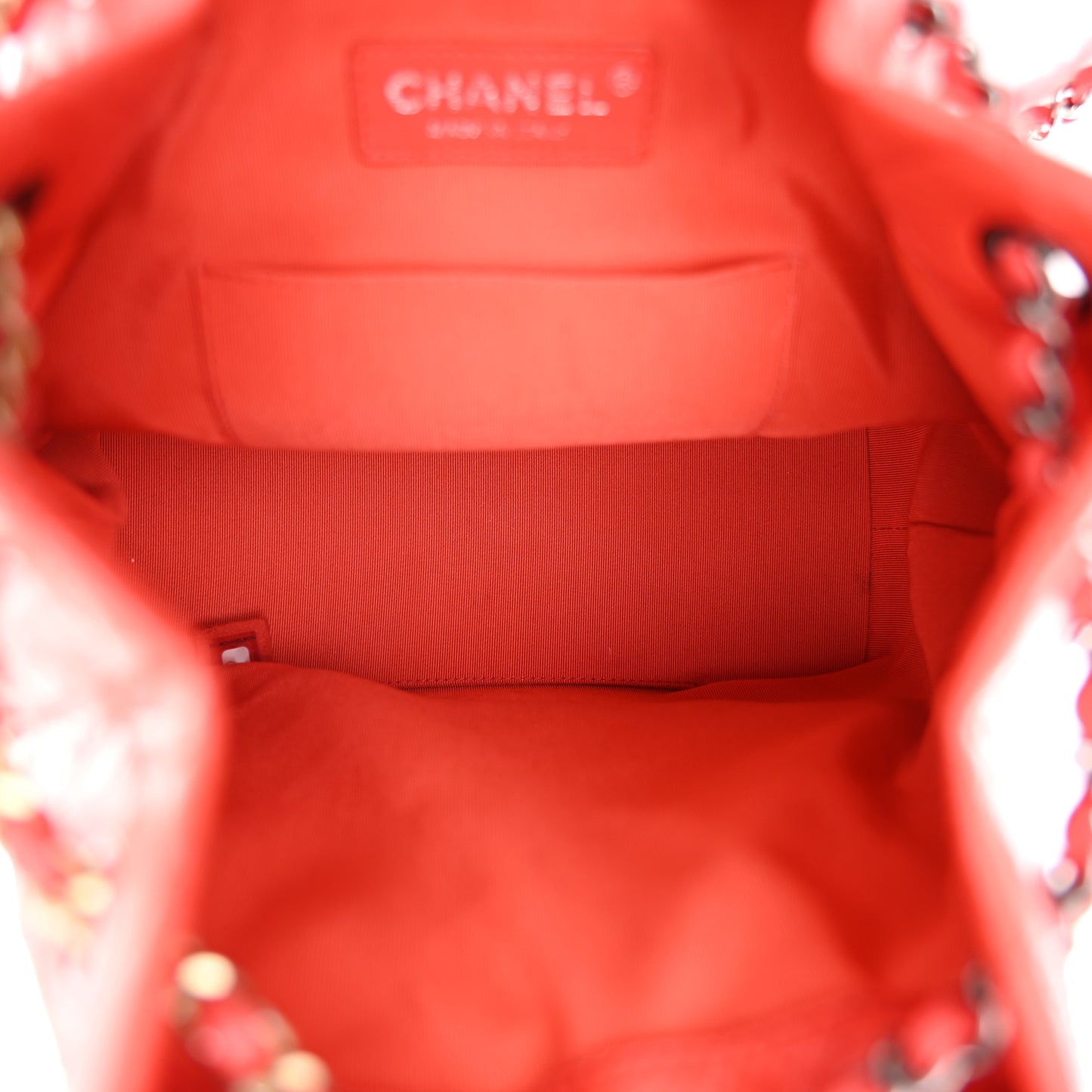Aged Calfskin Quilted Small Gabrielle Backpack Orange