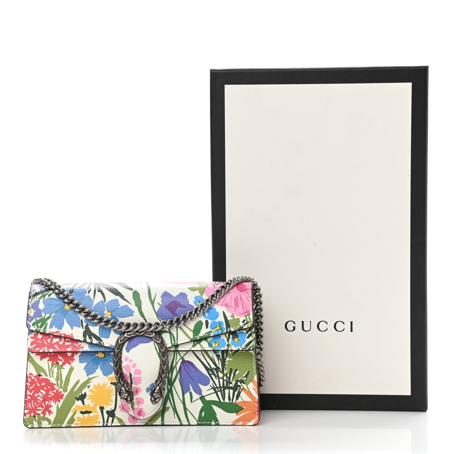 X KEN SCOTT New Shangai Calfskin Jardin D'Avril Floral Print Super Mini Dionysus Shoulder Bag Ivory Pink