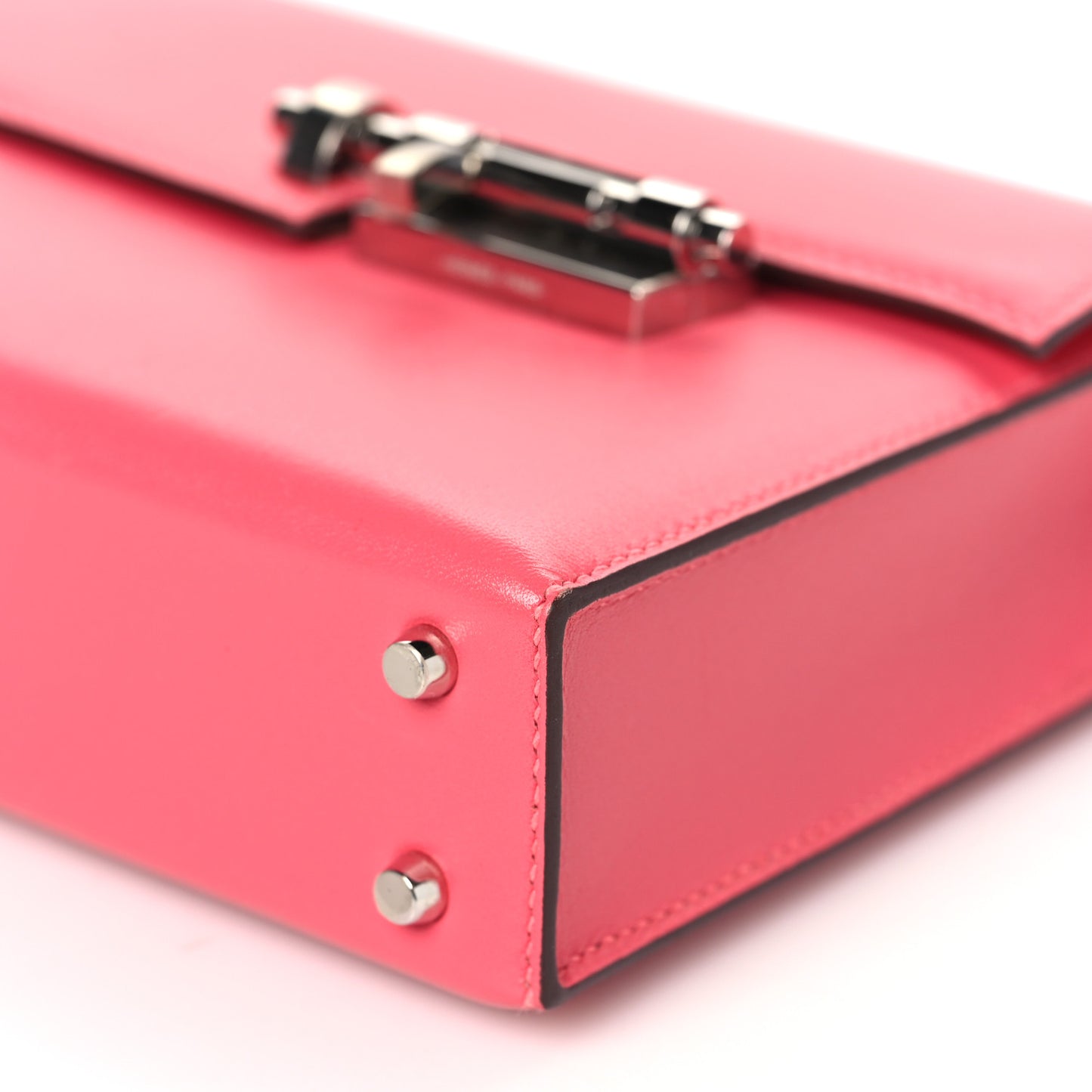 Tadelakt Mini Verrou Chaine Bag Rose Lipstick