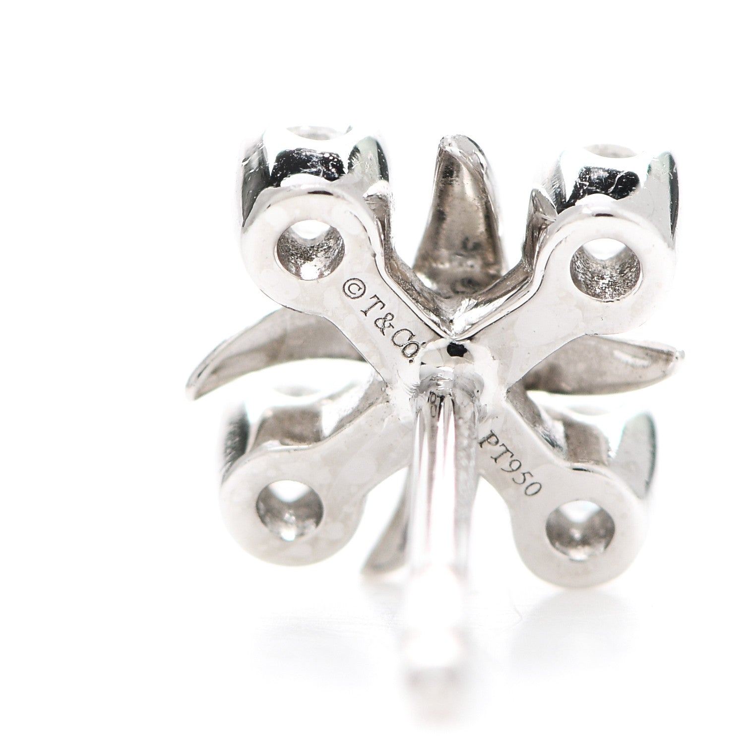 Tiffany Platinum Diamond Schlumberger Lynn Earrings 4 of 5