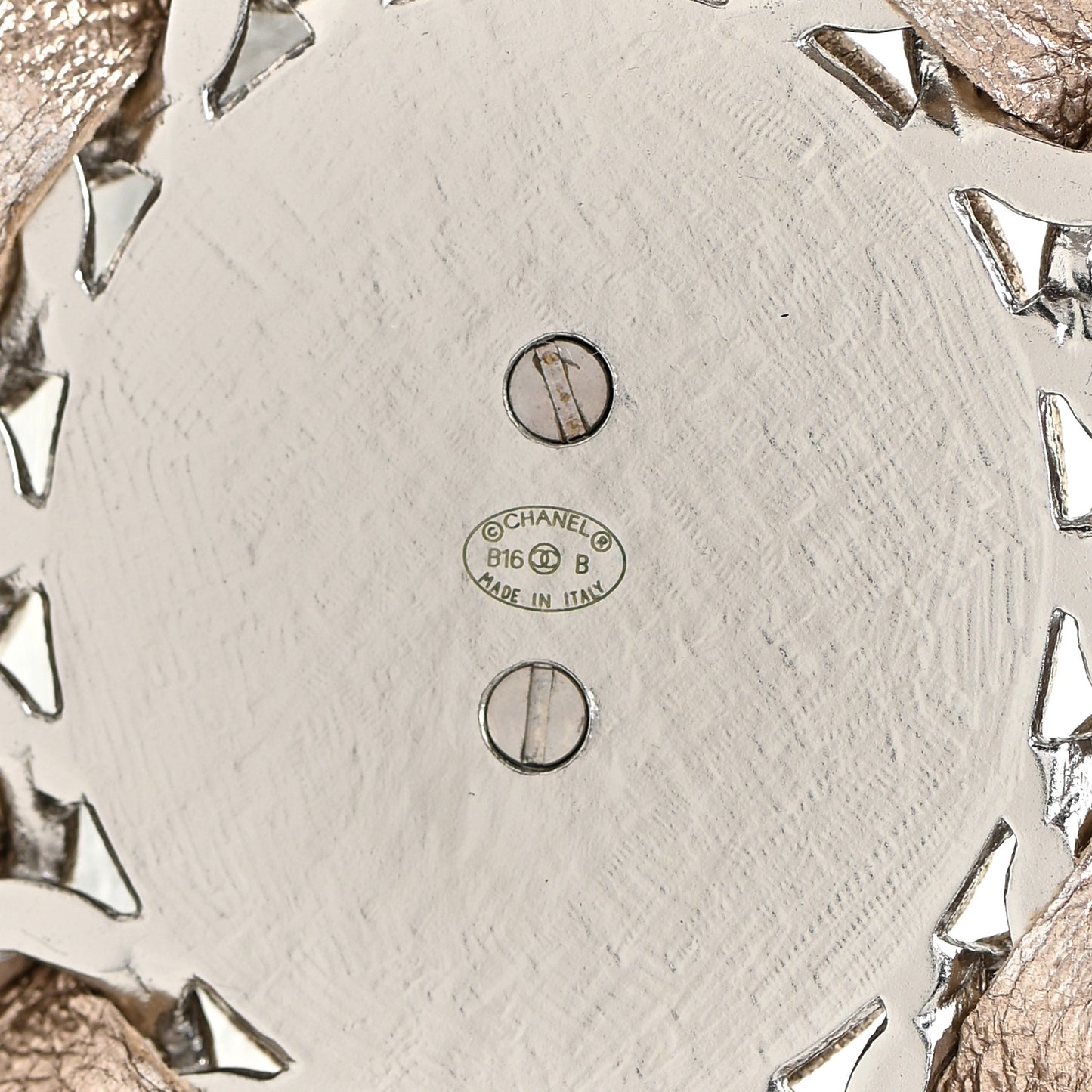 Lambskin Chain CC Medallion Belt Silver Gold
