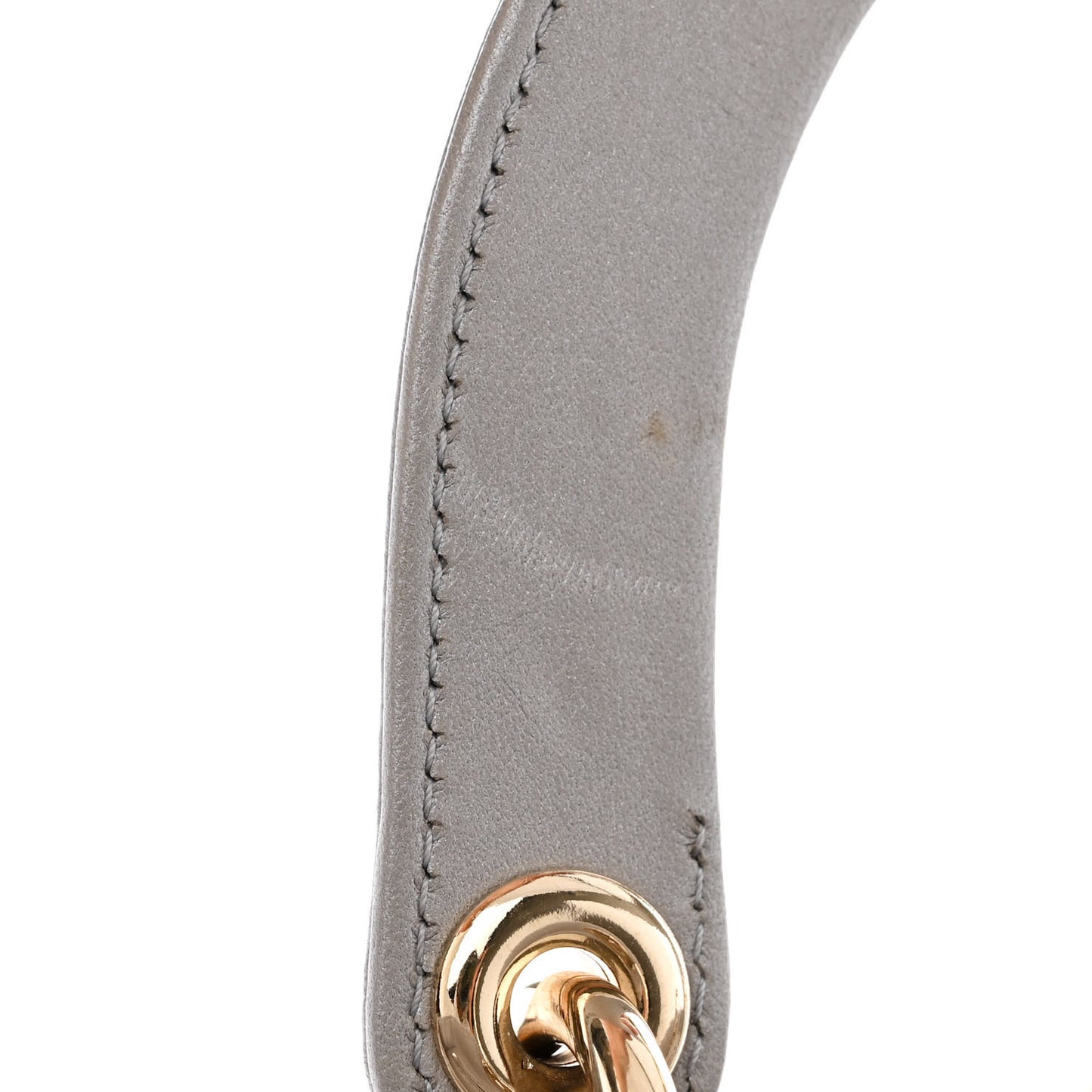 Metallic Lambskin Cannage Large Lady Dior Light Grey