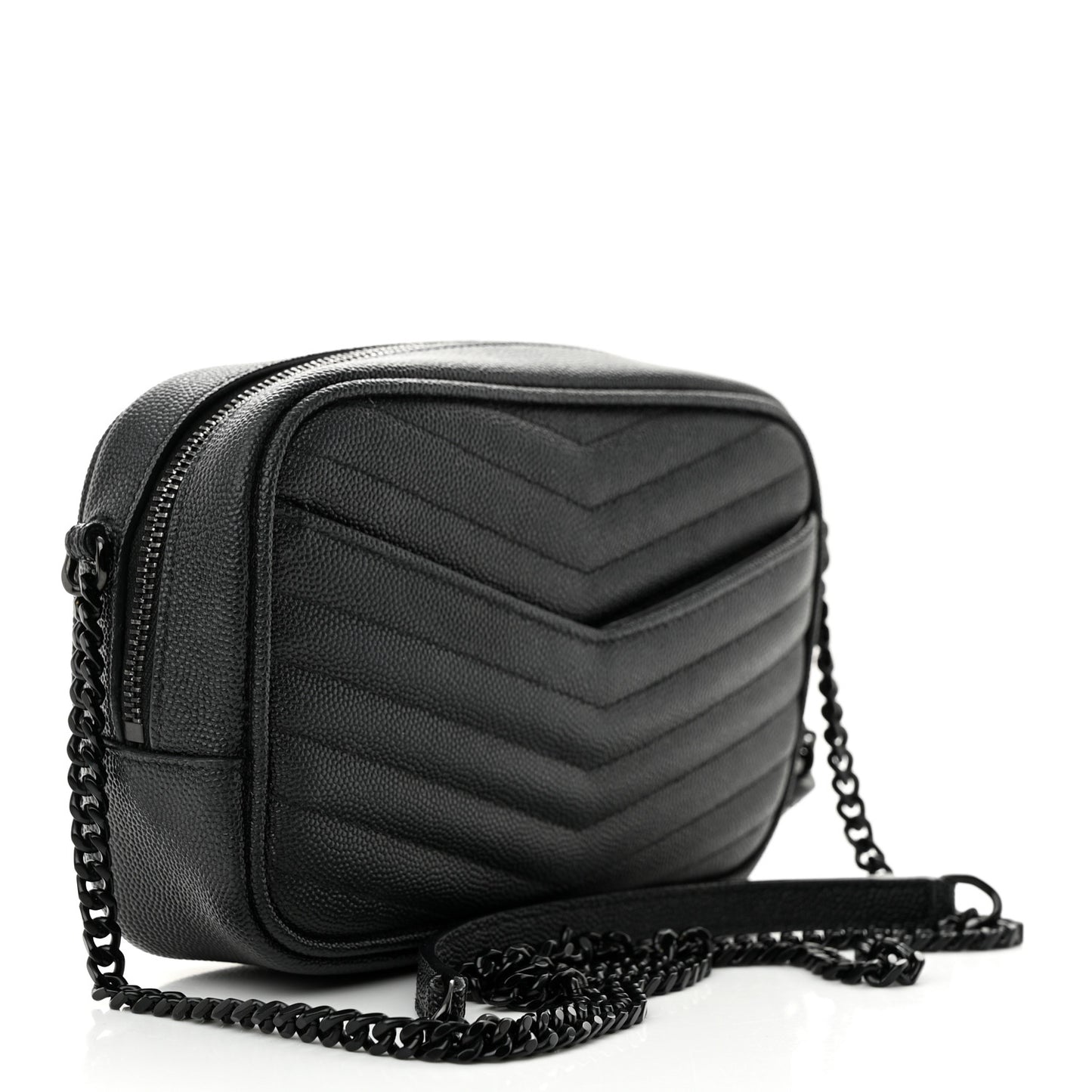 Grain De Poudre Matelasse Monochrome Monogram Mini Lou Camera Bag Black
