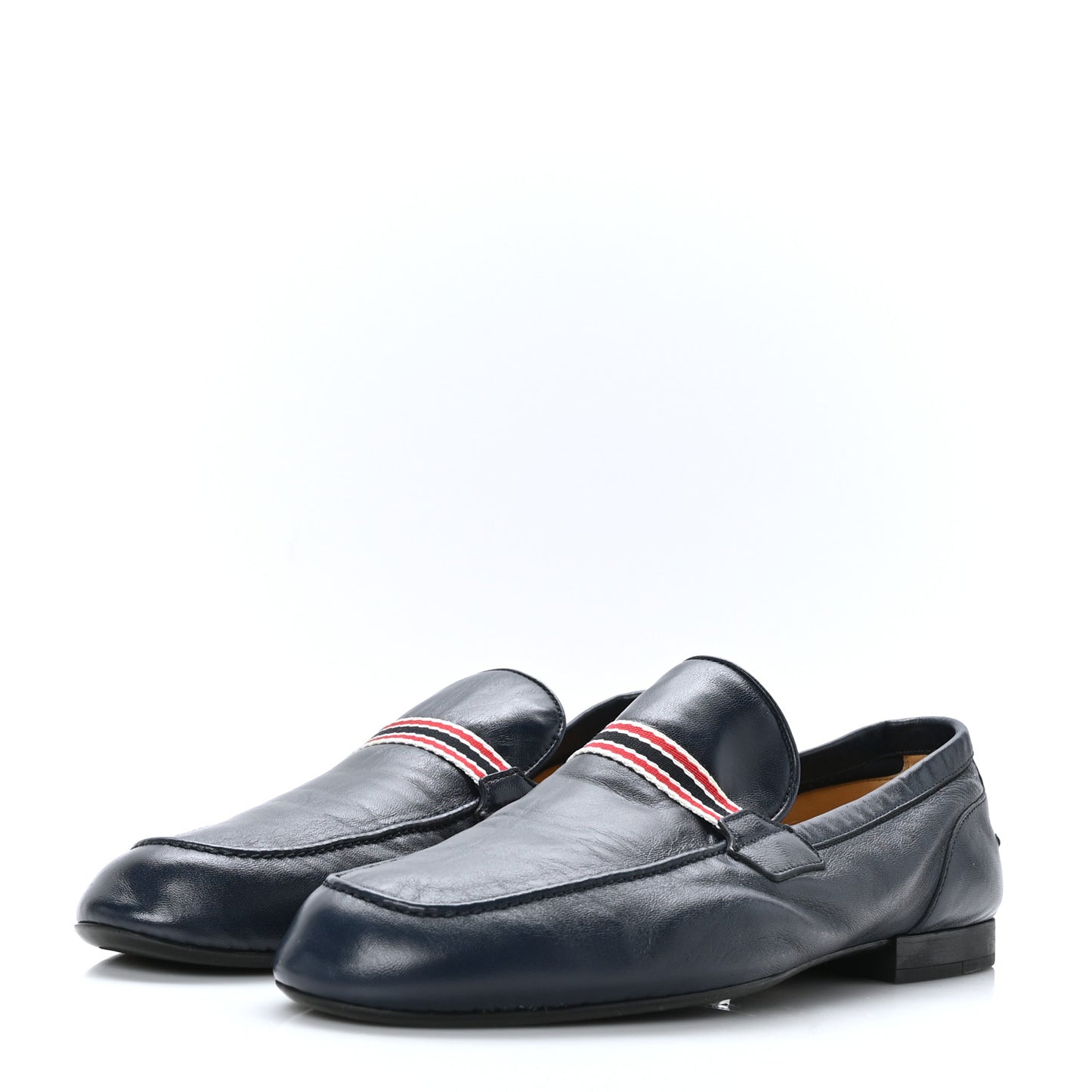 Calfskin Mens Web Driver Loafers 7.5 Navy