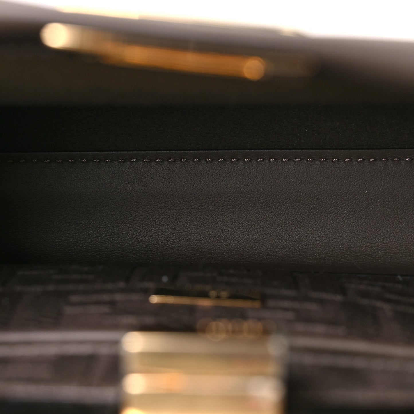 Vitello Seta Suede FF Mini Peekaboo Iconic Satchel Chocolate Sigaro Marrone