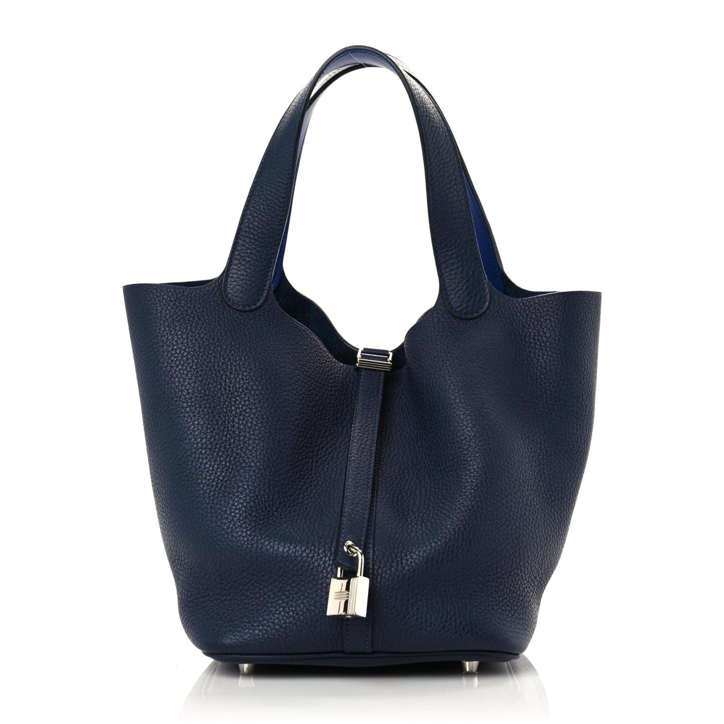 Taurillon Clemence Swift Eclat Picotin Lock 22 MM Bleu Nuit Bleu Electrique