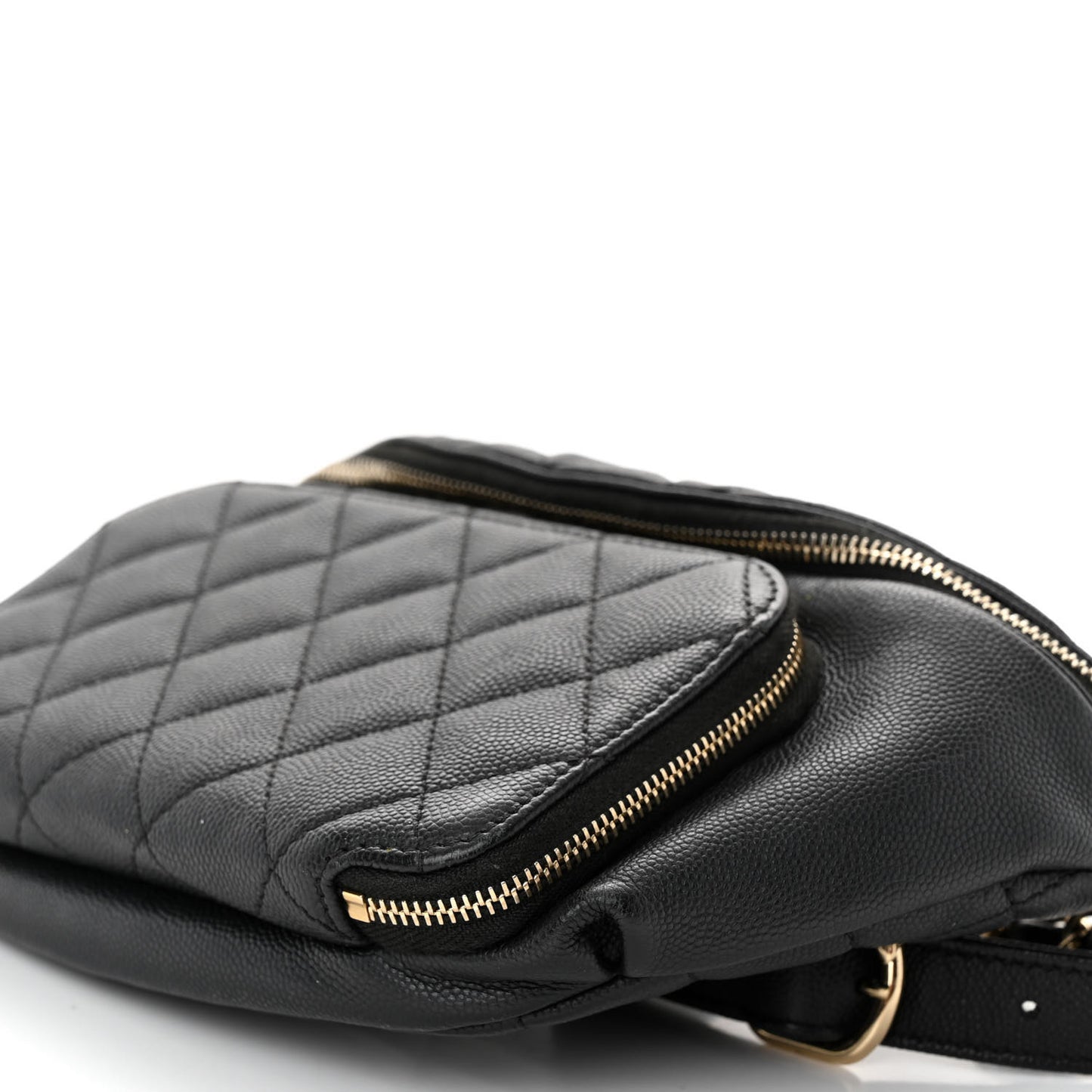 Caviar Quilted Business Affinity Waist Belt Bag Black