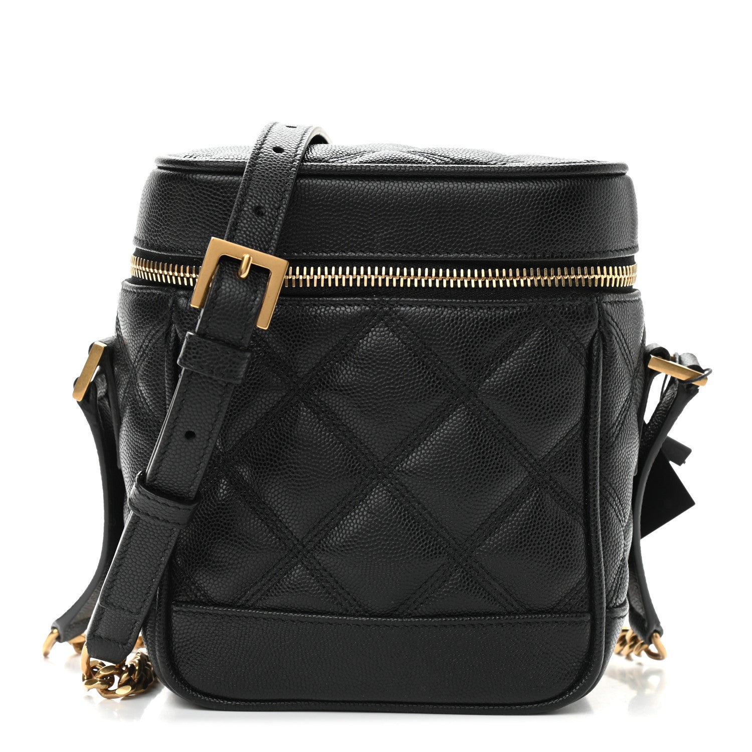 Saint Laurent Grain de Poudre Quilted 80's Vanity Bag Black 1 of 8
