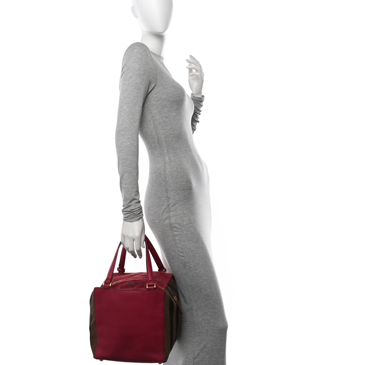 Pequin Vitello Magnetic Top Satchel Tobacco Amarena
